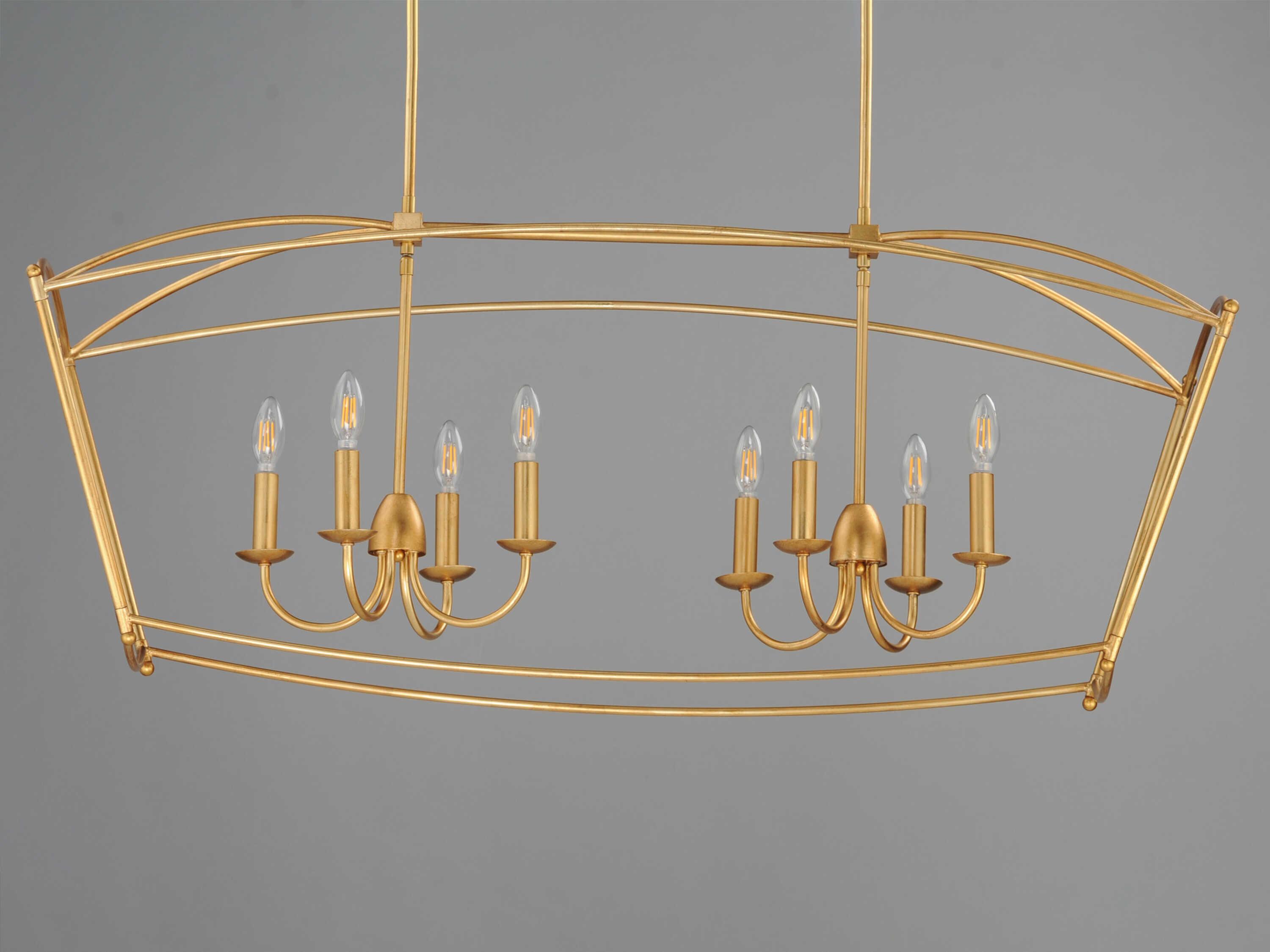 Maxim Lighting Plumette 8-Light Gold Leaf Island Pendant