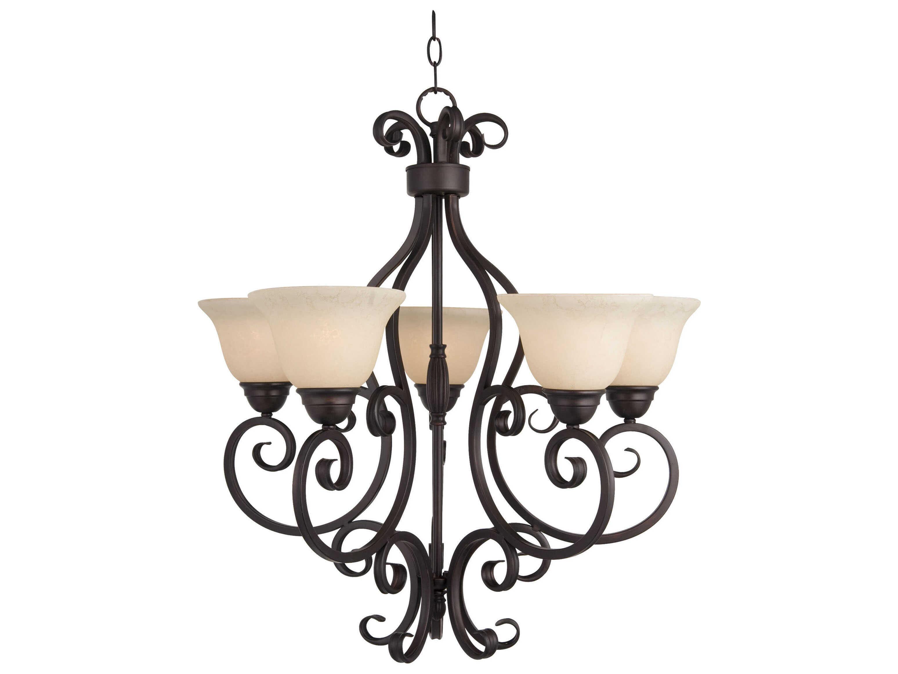 Maxim Lighting Manor 5-Light Oil Rubbed Bronze Glass Bell Chandelier
