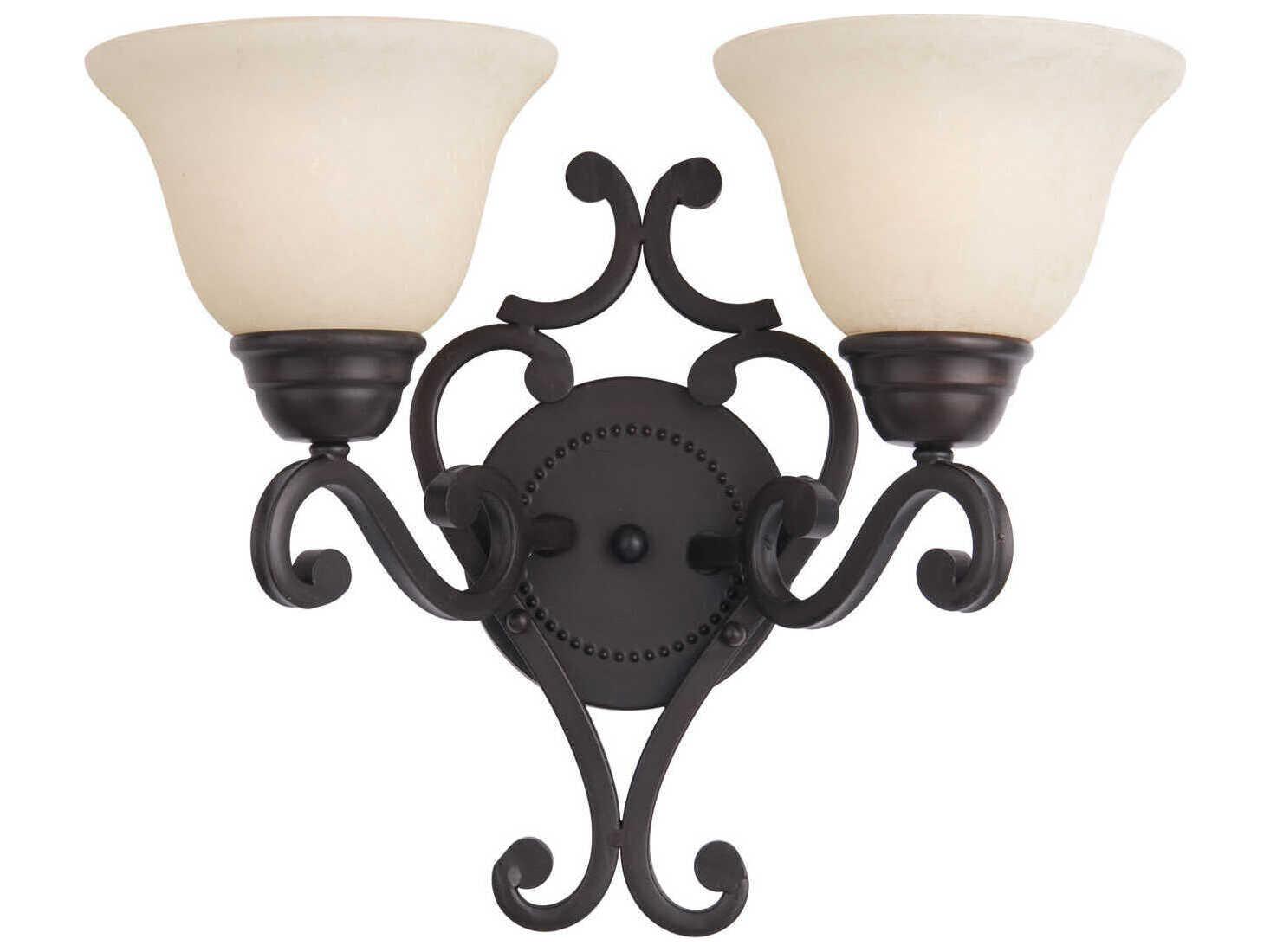 Maxim Lighting Manor 2-Light Oil Rubbed Bronze Glass Wall Sconce