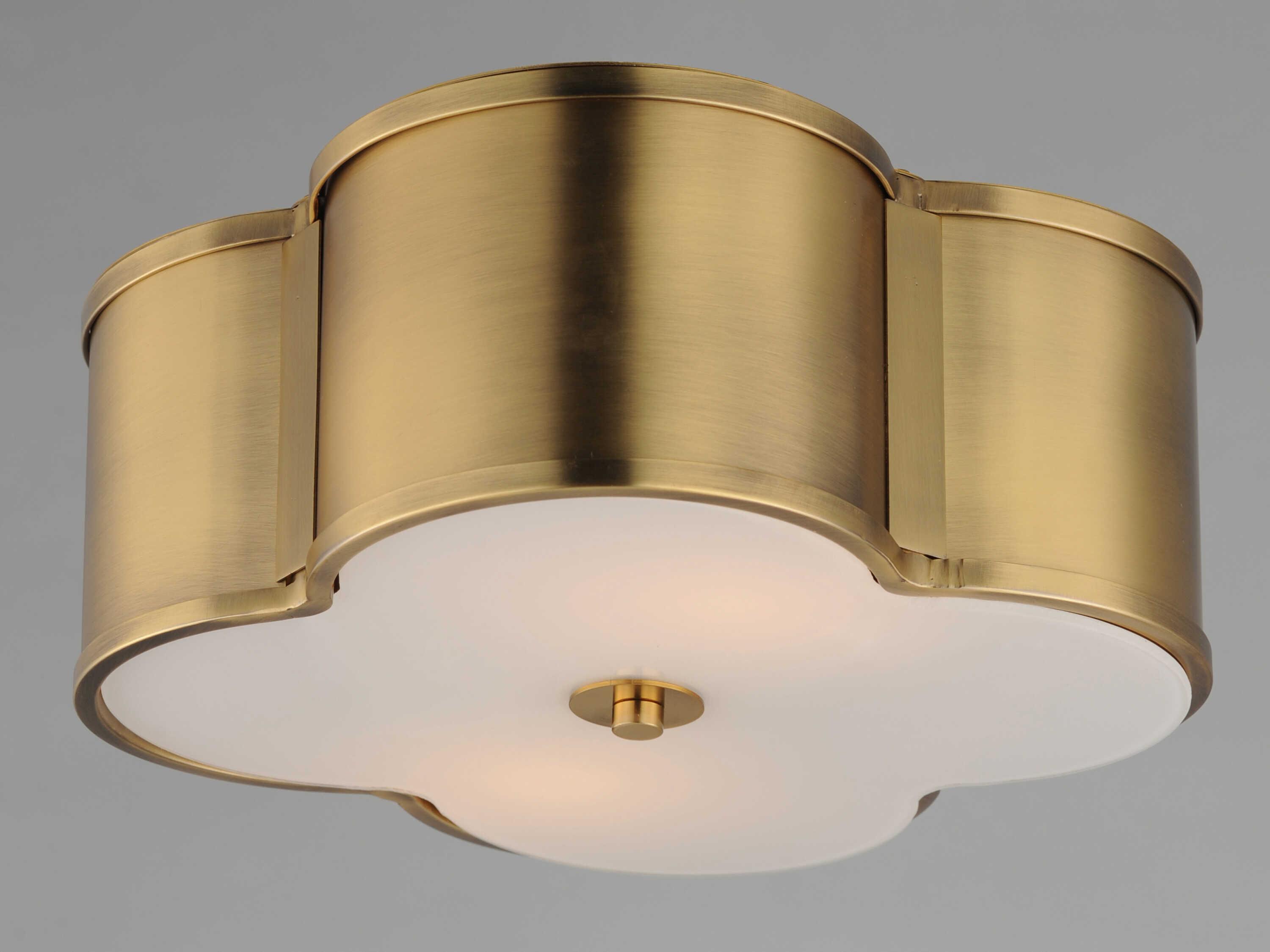 Maxim Lighting Clover 2-Light Natural Aged Brass Flush Mount