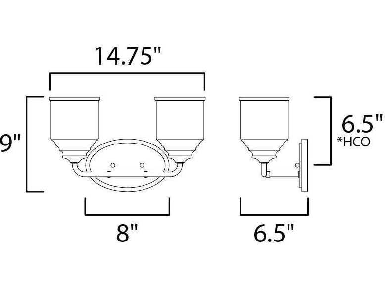 Maxim Lighting Acadia 2-Light Heritage Gold Glass Vanity Light