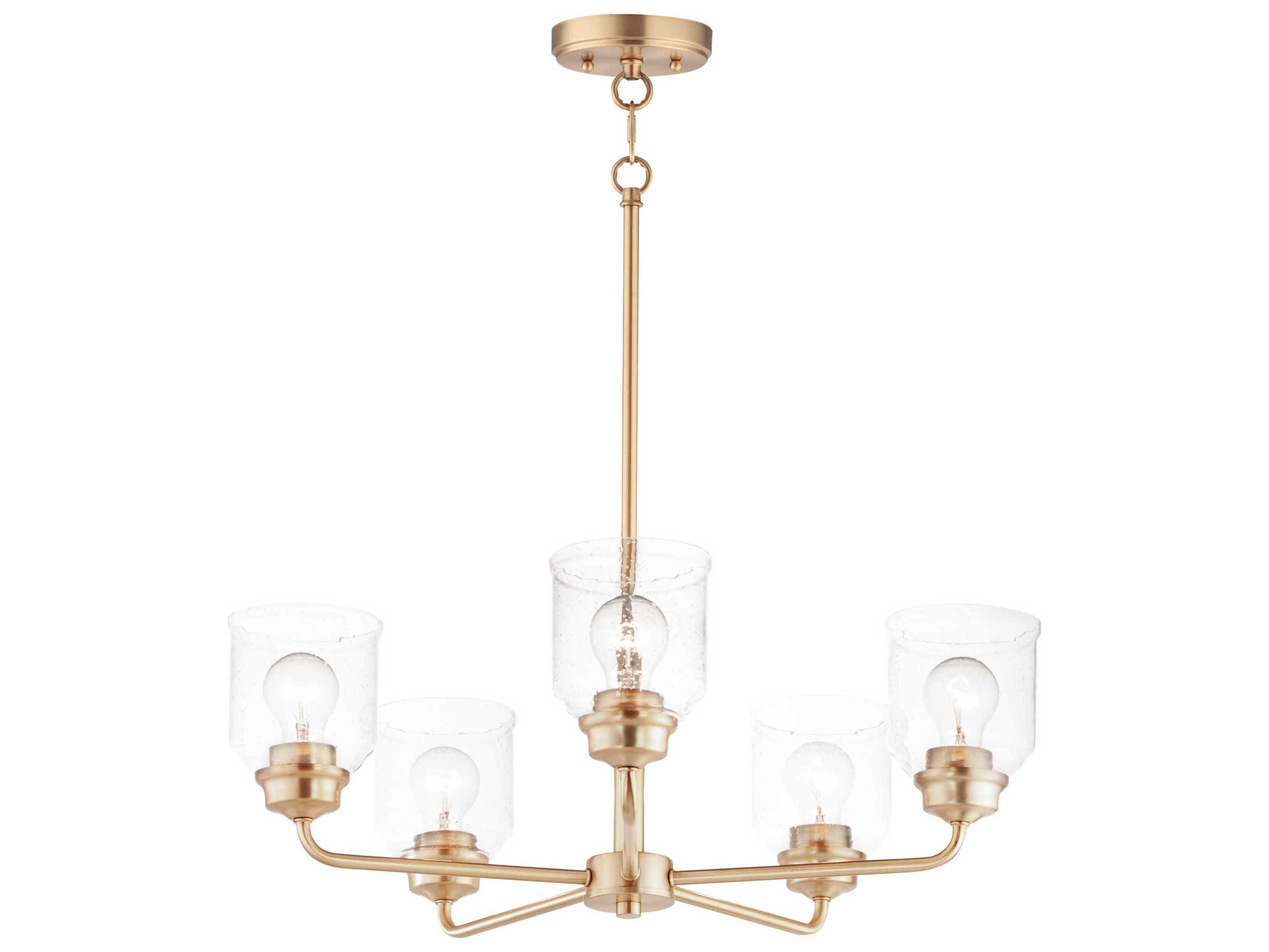 Maxim Lighting Acadia 5-Light Heritage Brass Glass Dome Chandelier