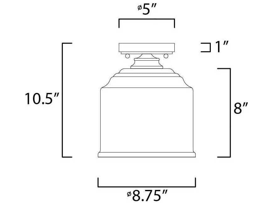 Maxim Lighting Acadia 1-Light Heritage Gold Glass Dome Flush Mount