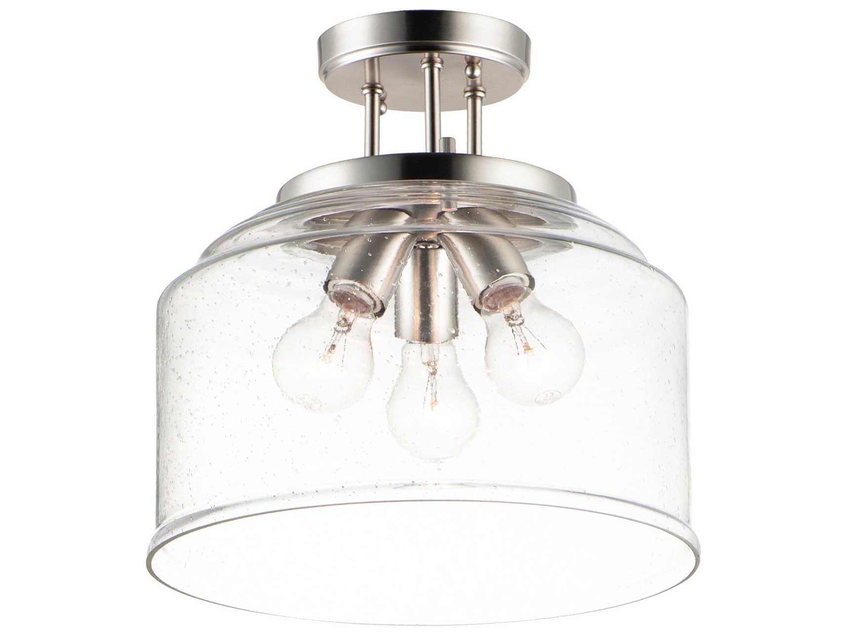 Maxim Lighting Acadia 3-Light Steel Glass Bell Semi Flush Mount