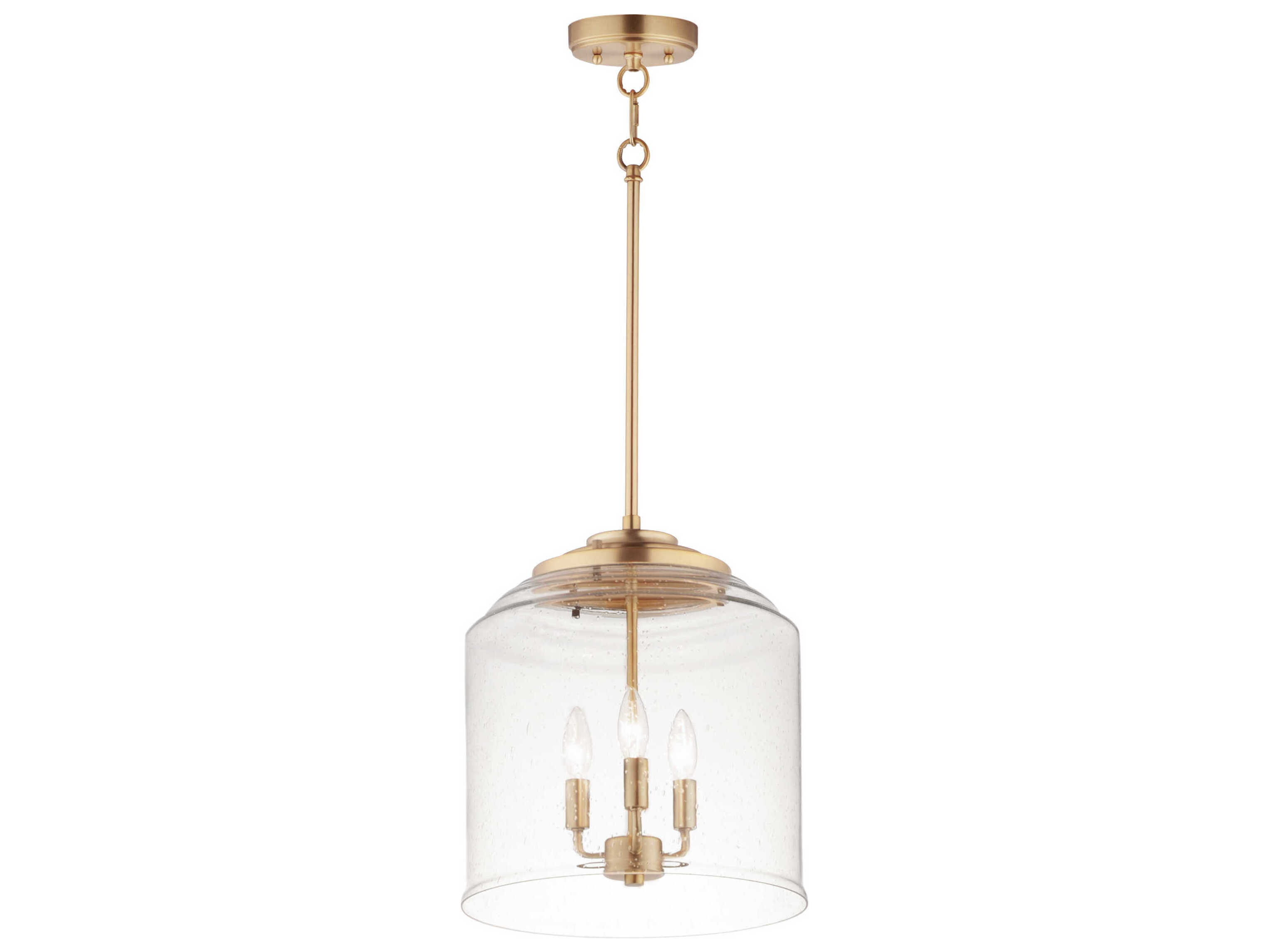 Maxim Lighting Acadia 3-Light Heritage Brass Glass Candelabra Chandelier