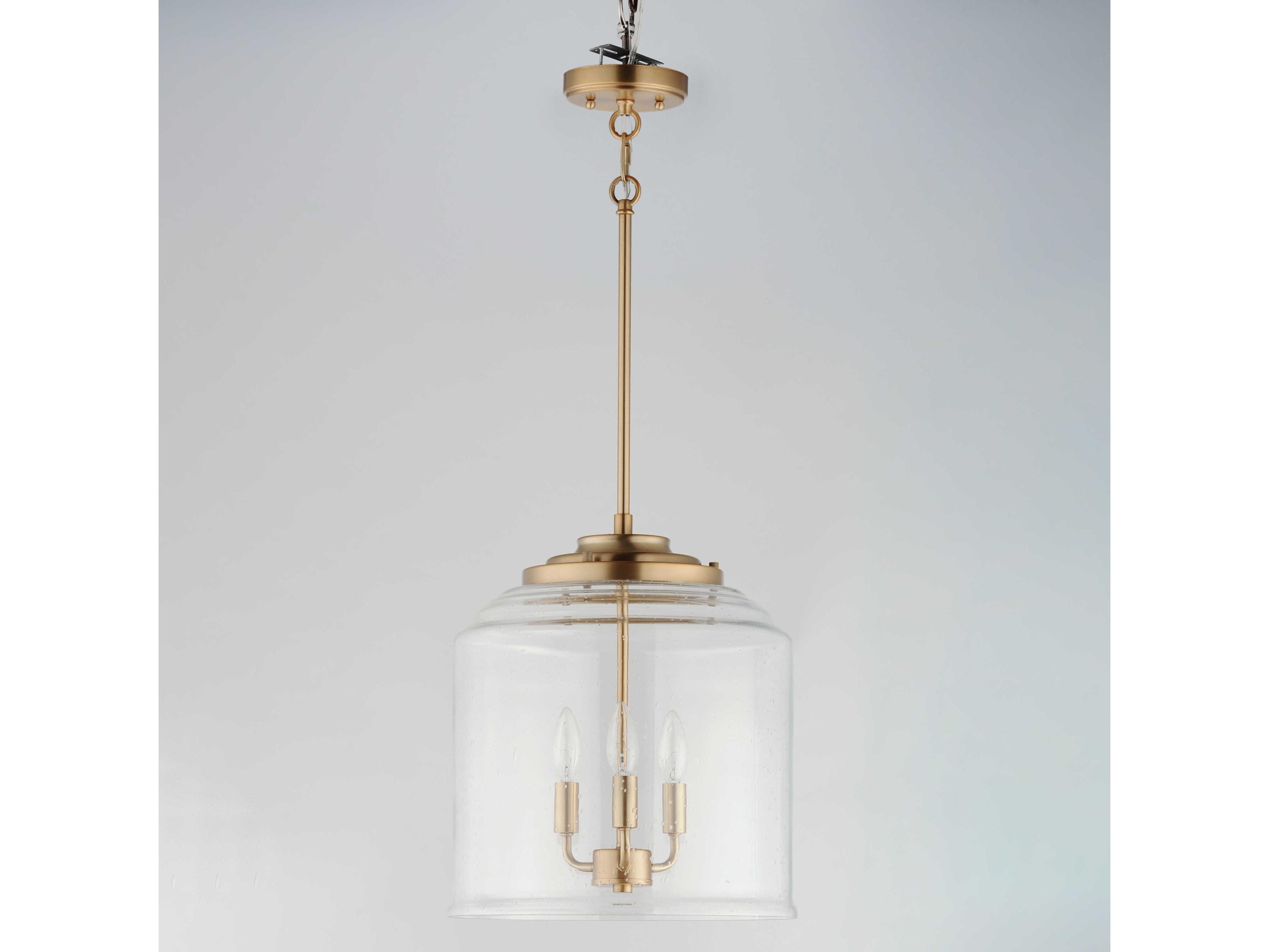 Maxim Lighting Acadia 3-Light Heritage Brass Glass Candelabra Chandelier