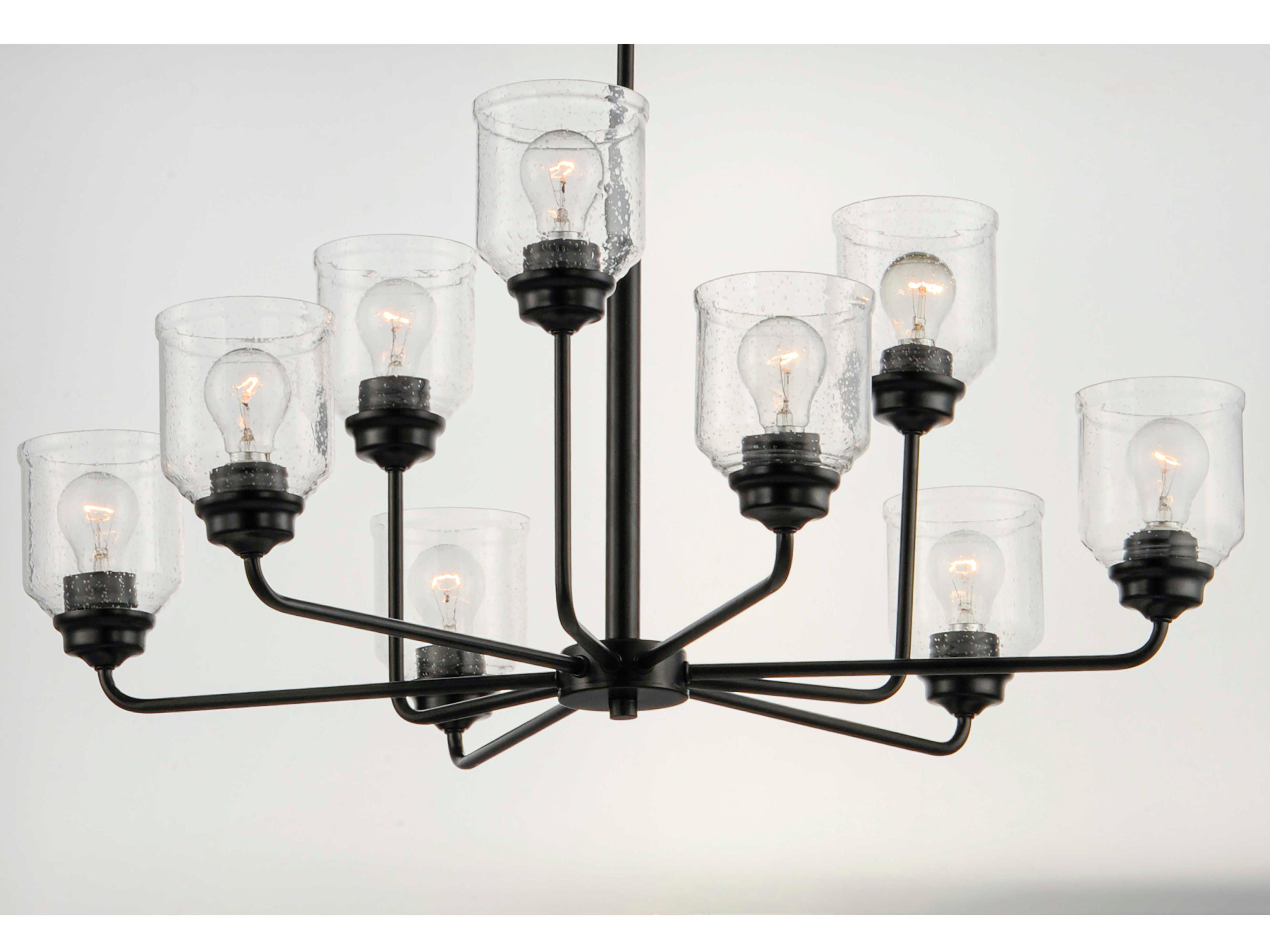 Maxim Lighting Acadia 9-Light Black Glass Bell Chandelier