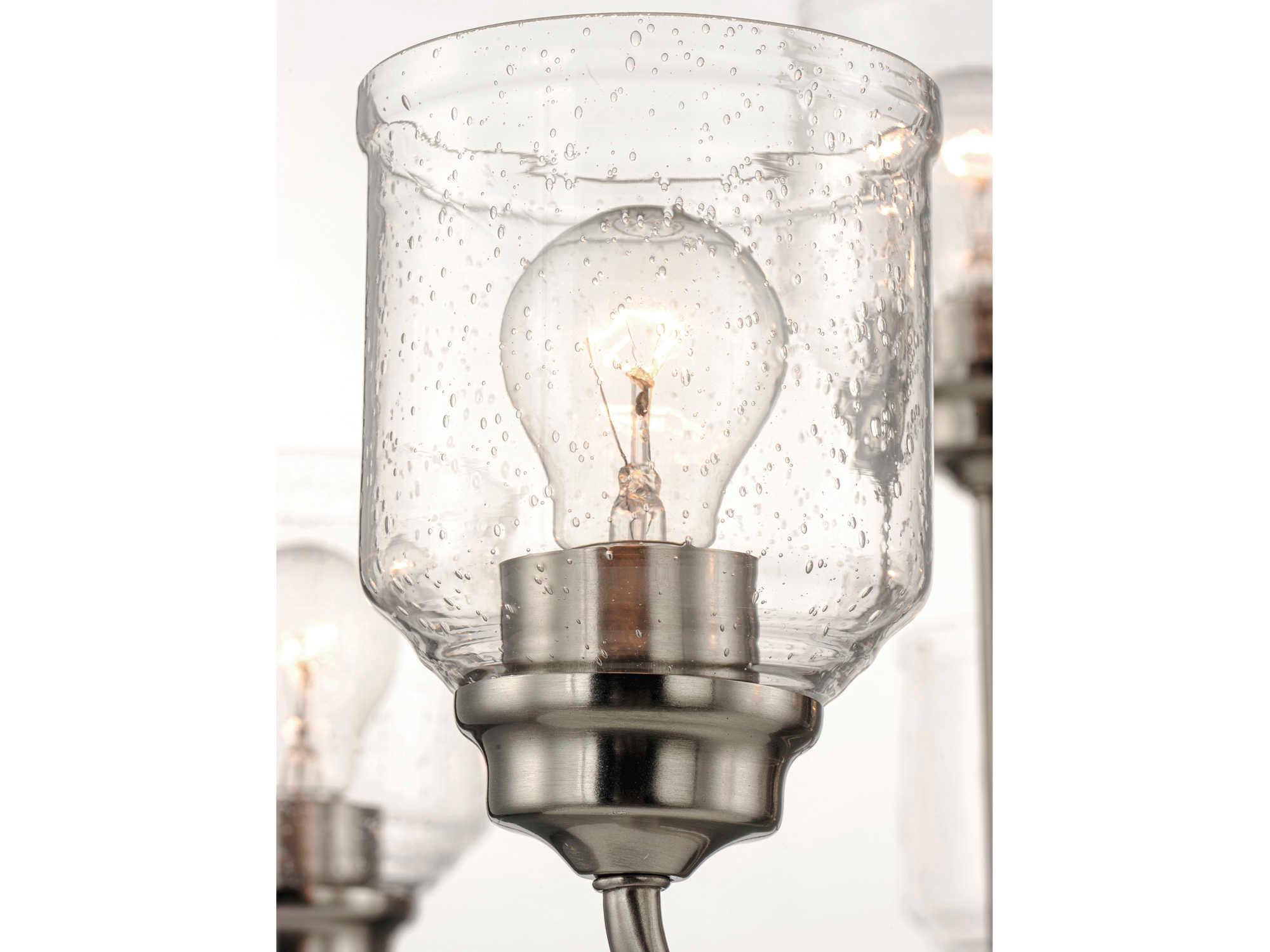 Maxim Lighting Acadia 9-Light Satin Nickel Glass Bell Chandelier