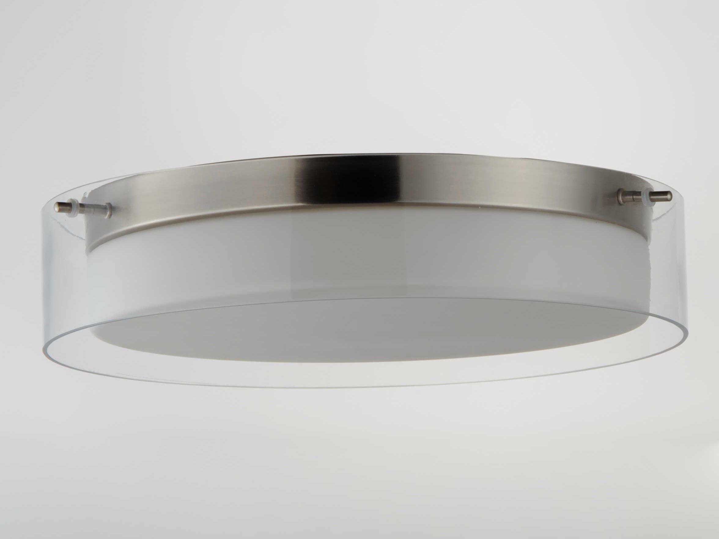 Maxim Lighting Duo 1-Light Satin Nickel Glass LED Drum Flush Mount