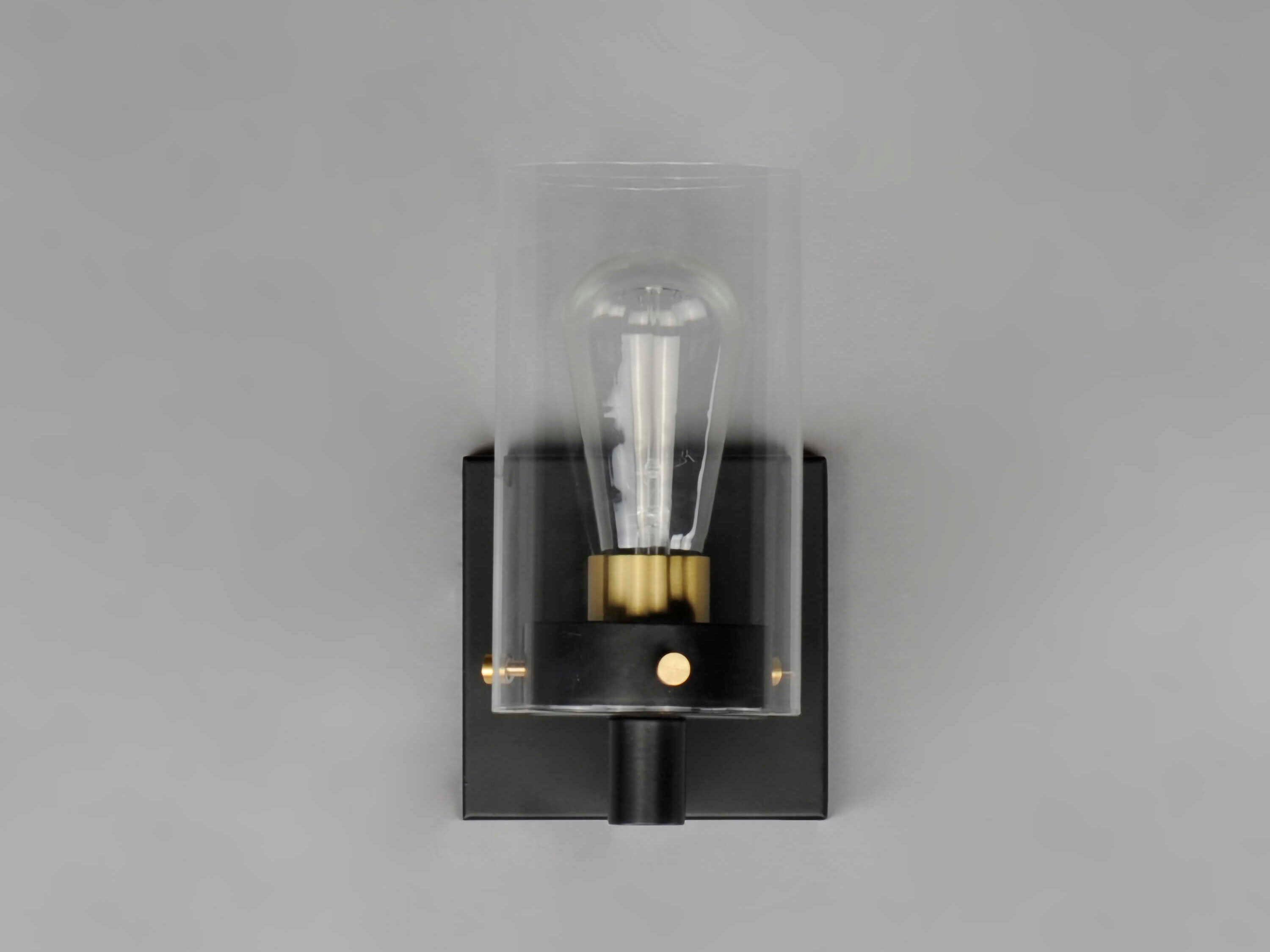 Maxim Lighting Pinn 1-Light Black Satin Brass Glass Wall Sconce