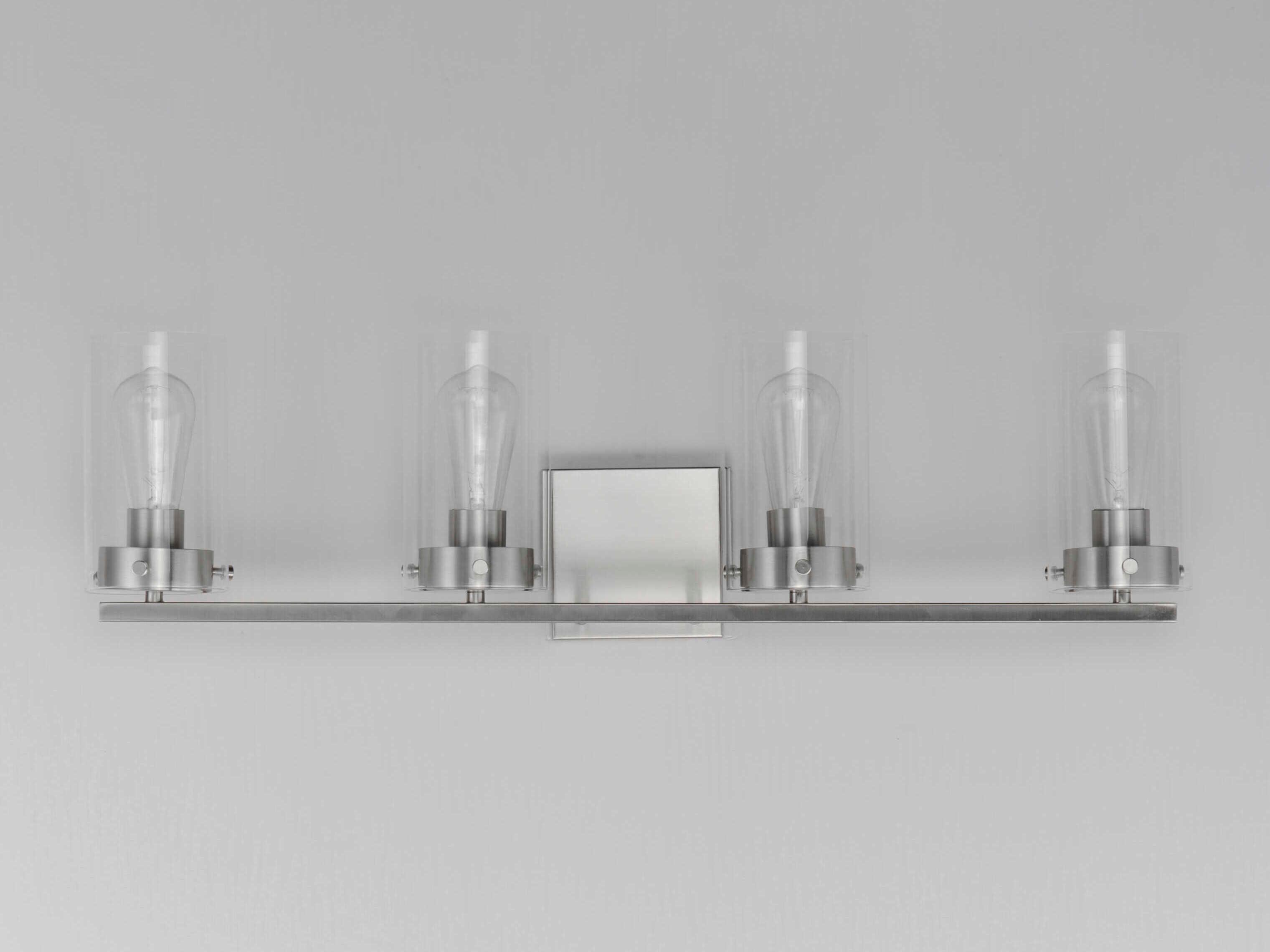 Maxim Lighting Pinn 4-Light Satin Nickel Glass Vanity Light