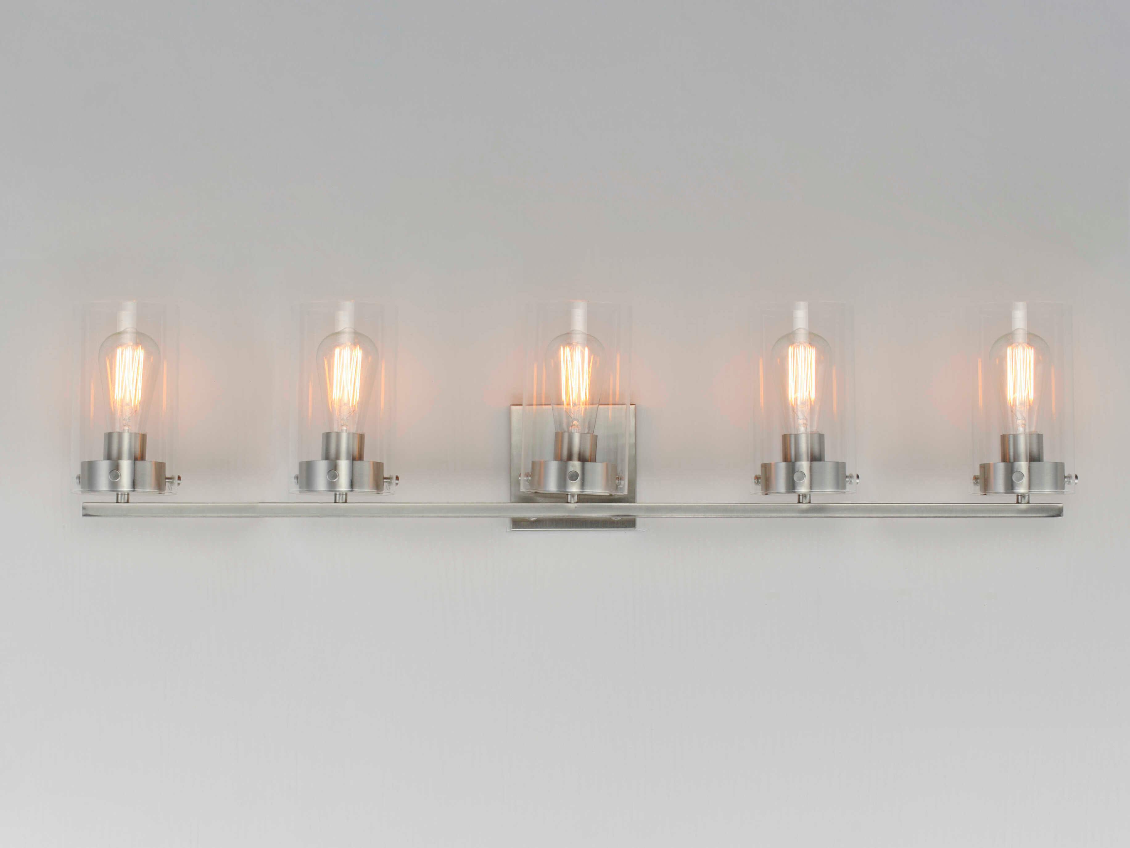 Maxim Lighting Pinn 5-Light Satin Nickel Glass Vanity Light