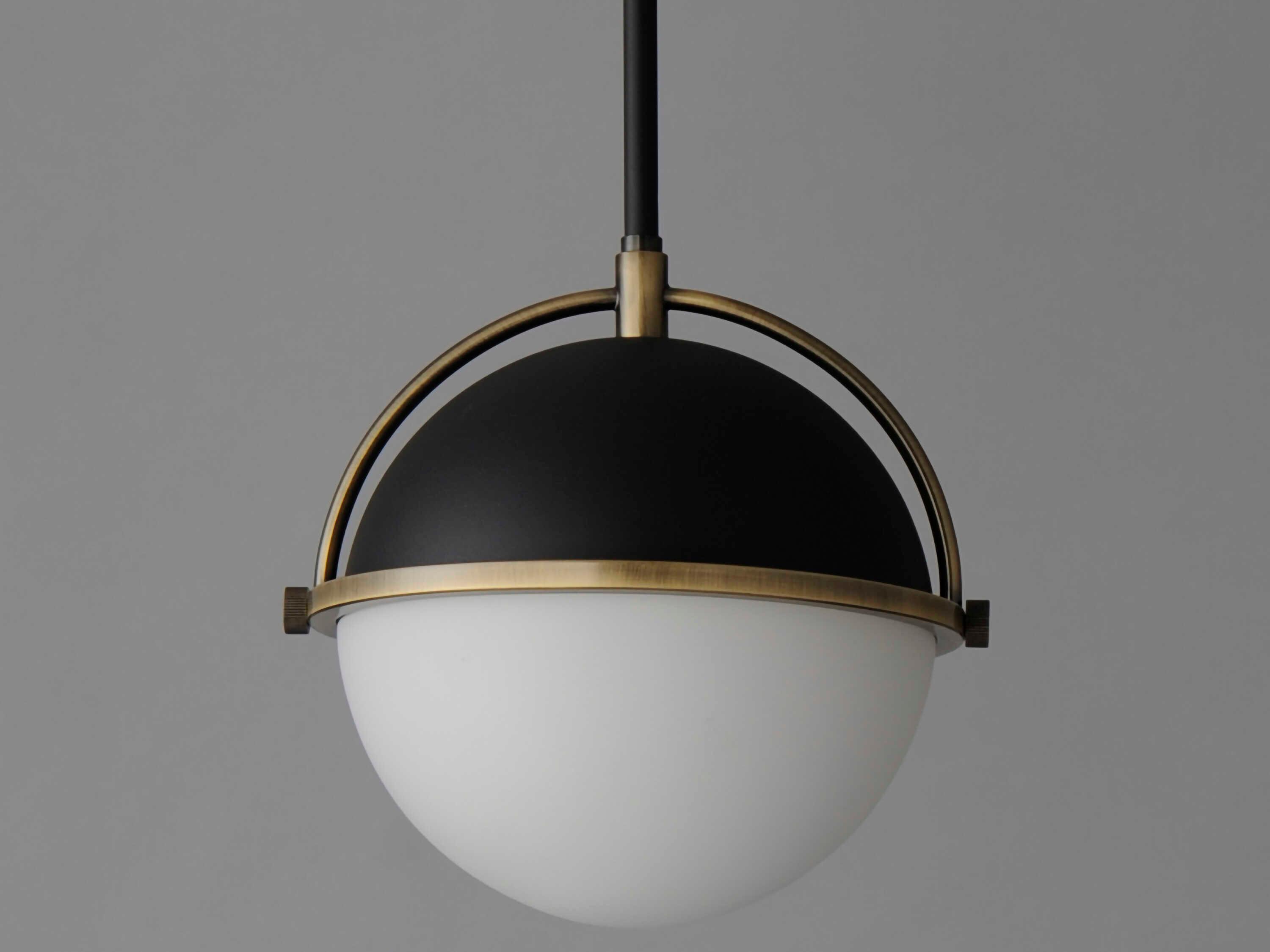 Maxim Lighting Duke 1-Light Black Weathered Brass Glass Globe Mini Pendant