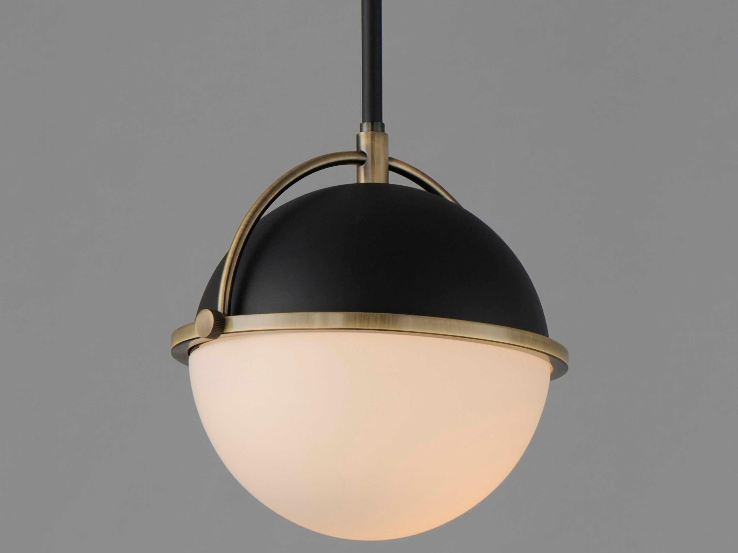 Maxim Lighting Duke 1-Light Black Weathered Brass Glass Globe Mini Pendant