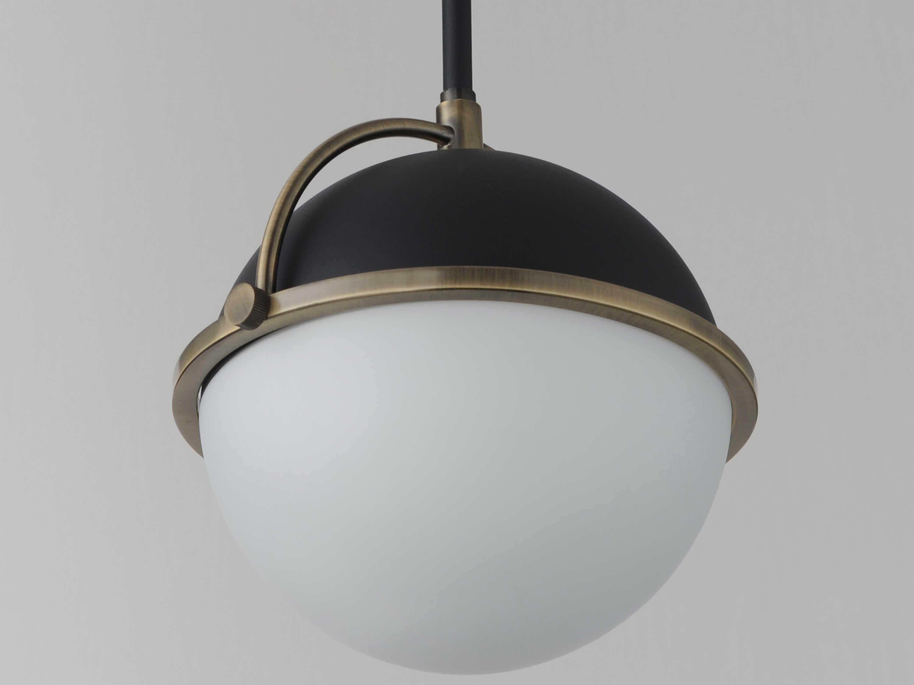 Maxim Lighting Duke 1-Light Black Weathered Brass Glass Globe Mini Pendant