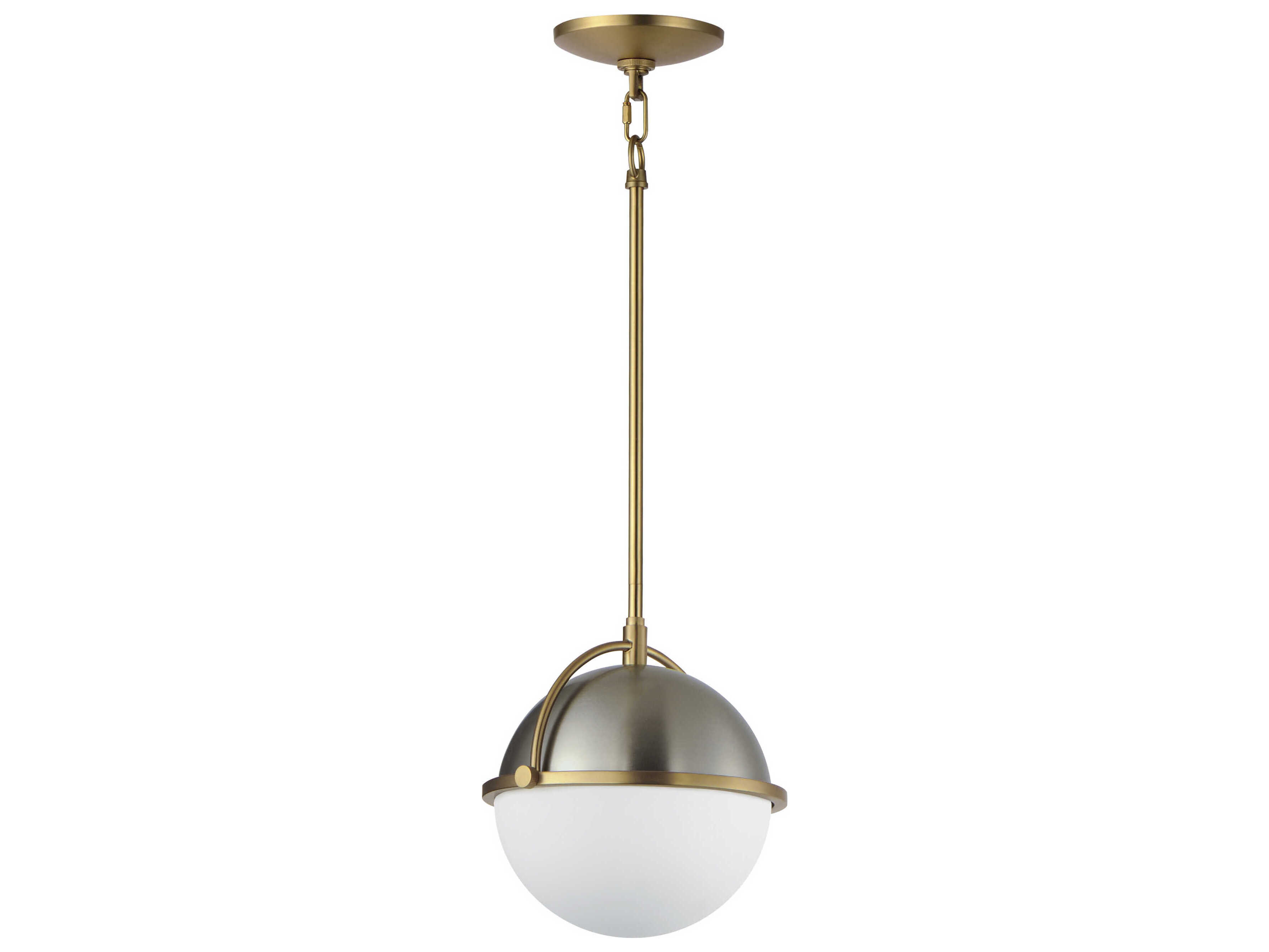 Maxim Lighting Duke 1-Light Satin Nickel Brass Glass Globe Mini Pendant