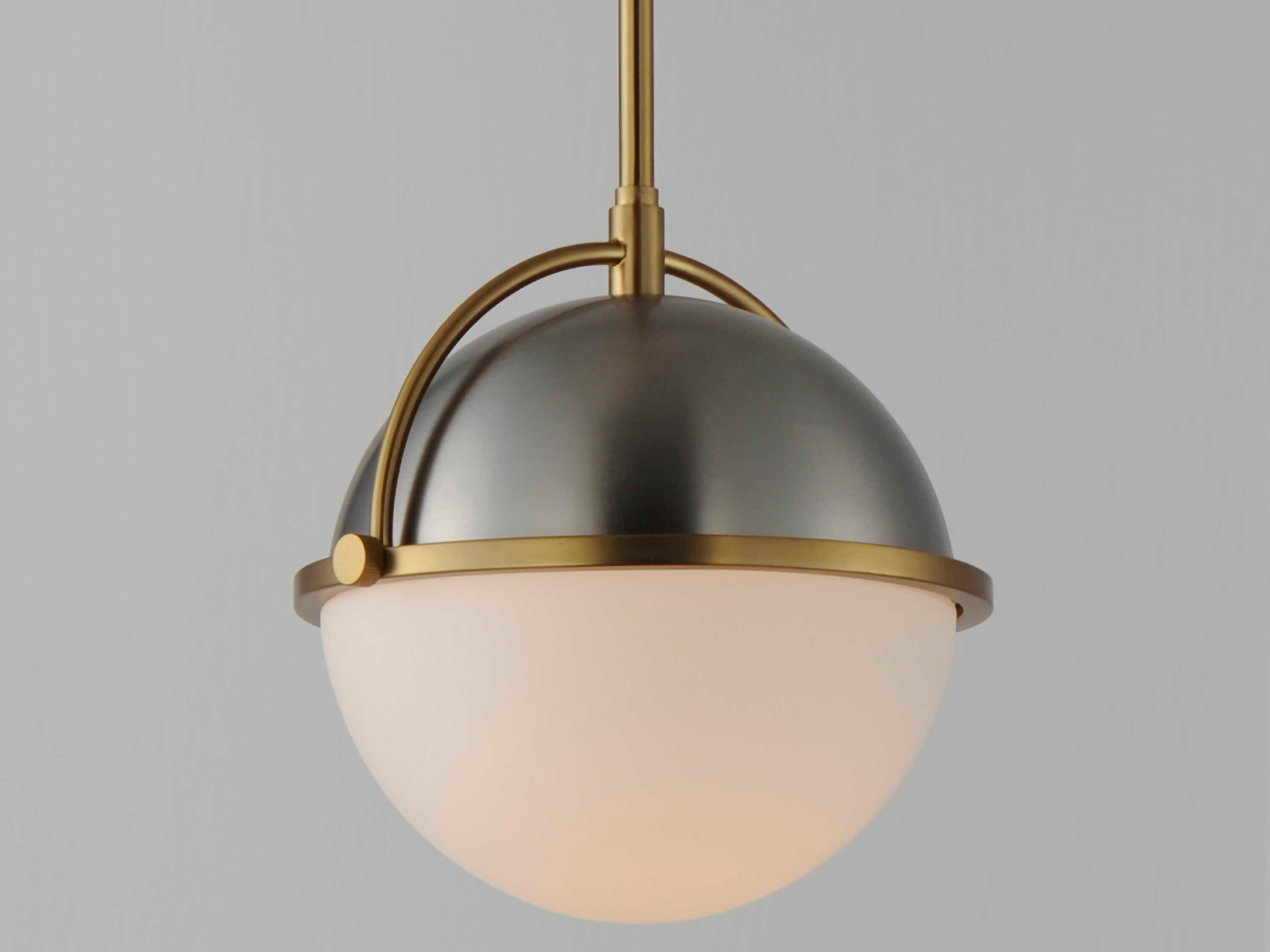 Maxim Lighting Duke 1-Light Satin Nickel Brass Glass Globe Mini Pendant