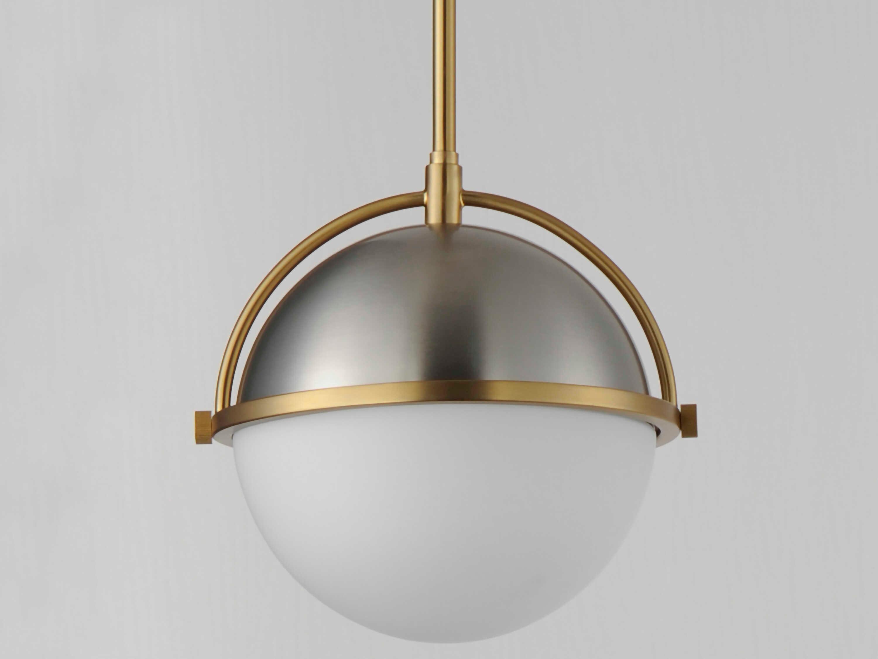 Maxim Lighting Duke 1-Light Satin Nickel Brass Glass Globe Mini Pendant