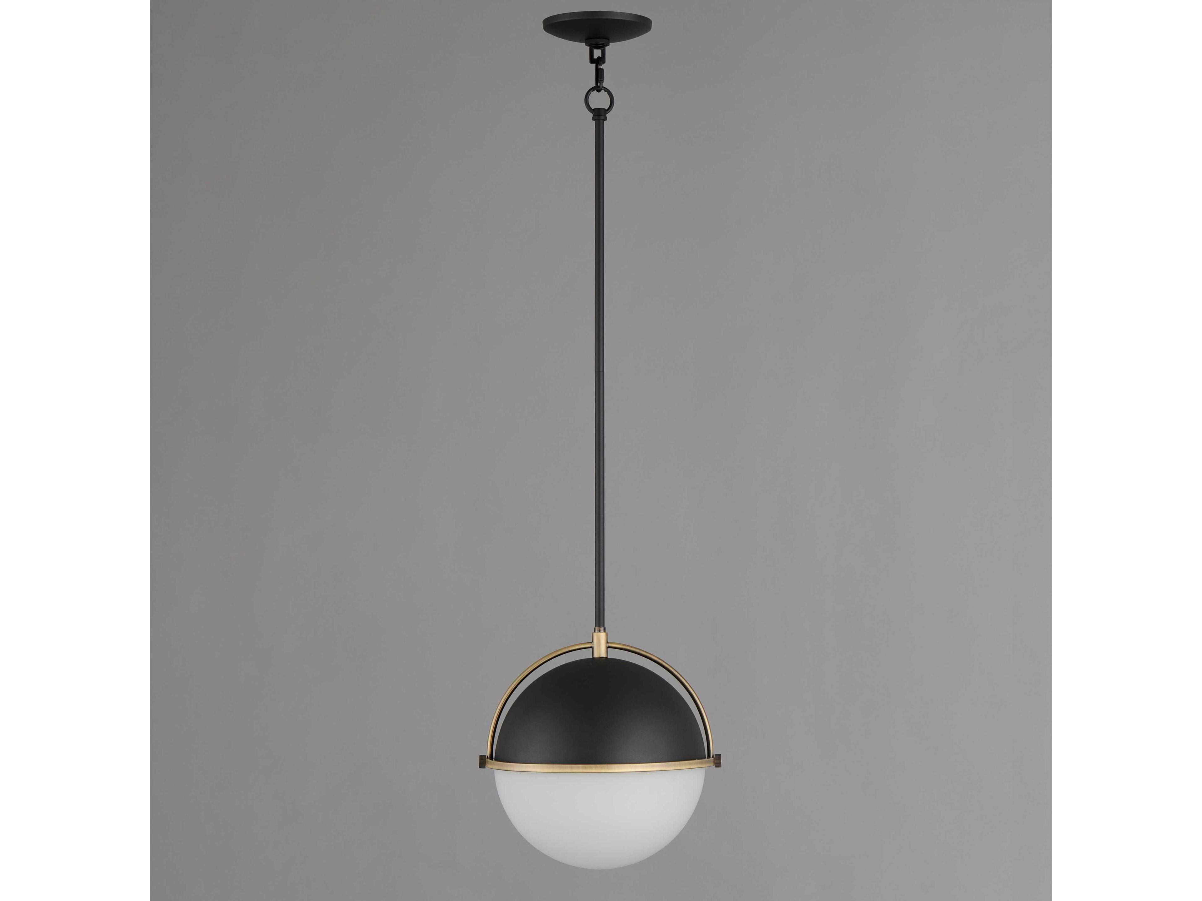 Maxim Lighting Duke 1-Light Black Weathered Brass Glass Globe Mini Pendant