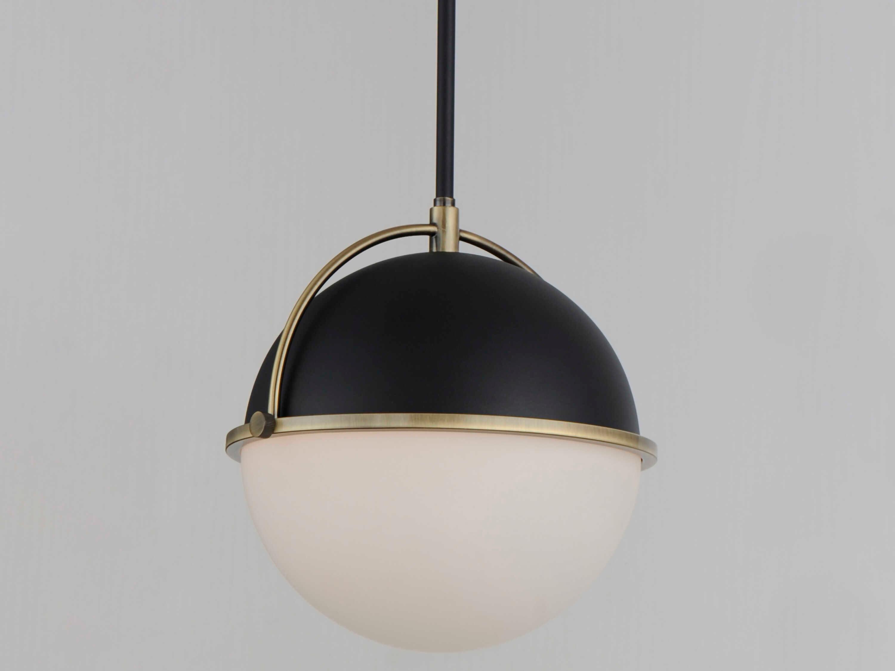 Maxim Lighting Duke 1-Light Black Weathered Brass Glass Globe Mini Pendant