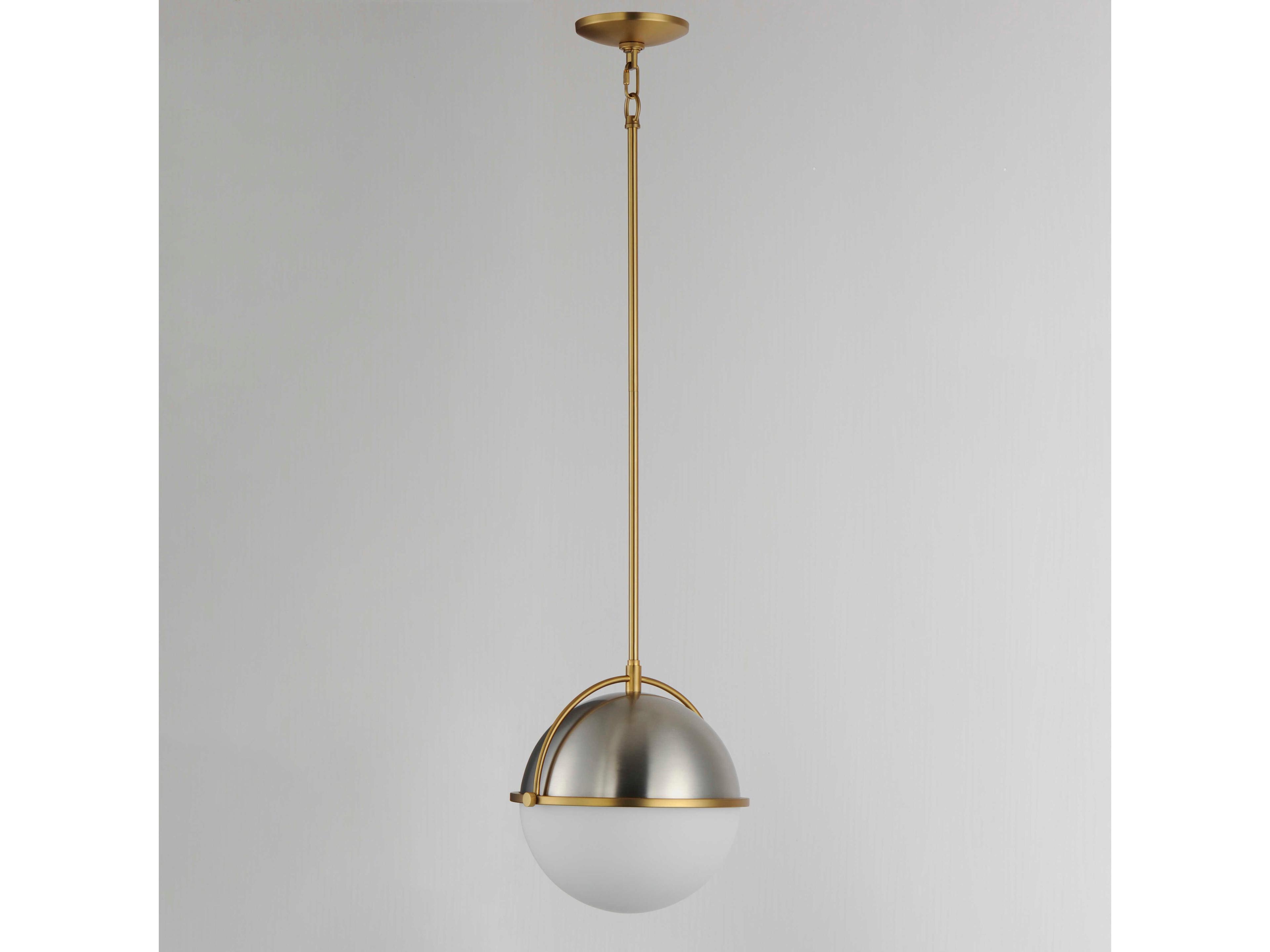 Maxim Lighting Duke 1-Light Satin Nickel Brass Glass Globe Mini Pendant