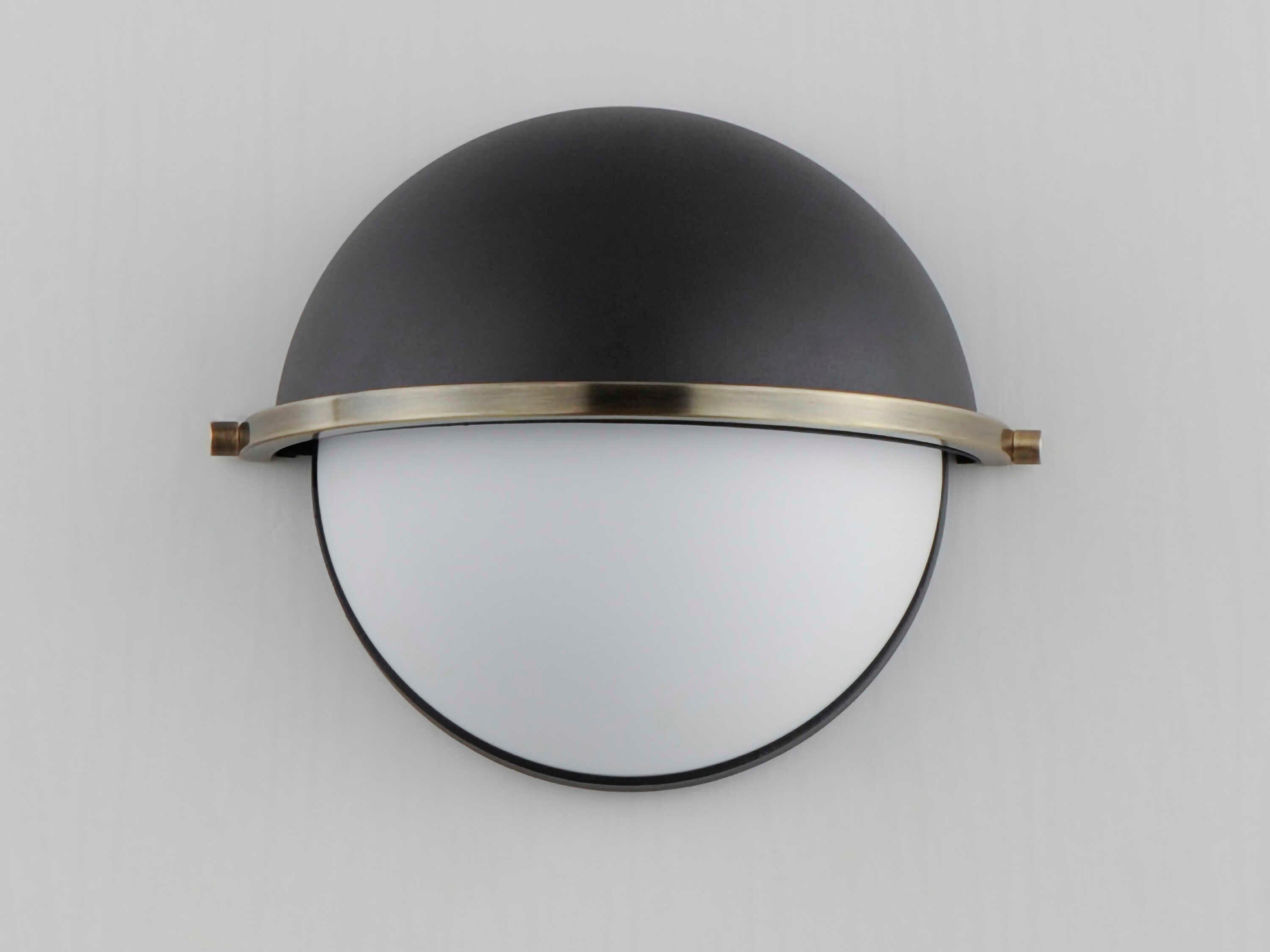 Maxim Lighting Duke 1-Light Black Weathered Brass Glass Wall Sconce