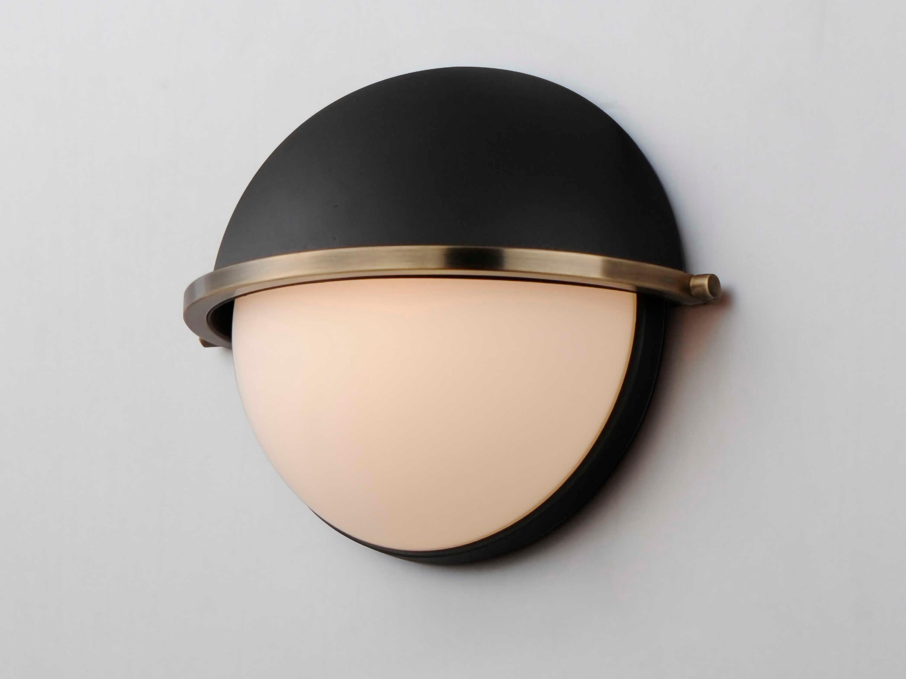 Maxim Lighting Duke 1-Light Black Weathered Brass Glass Wall Sconce