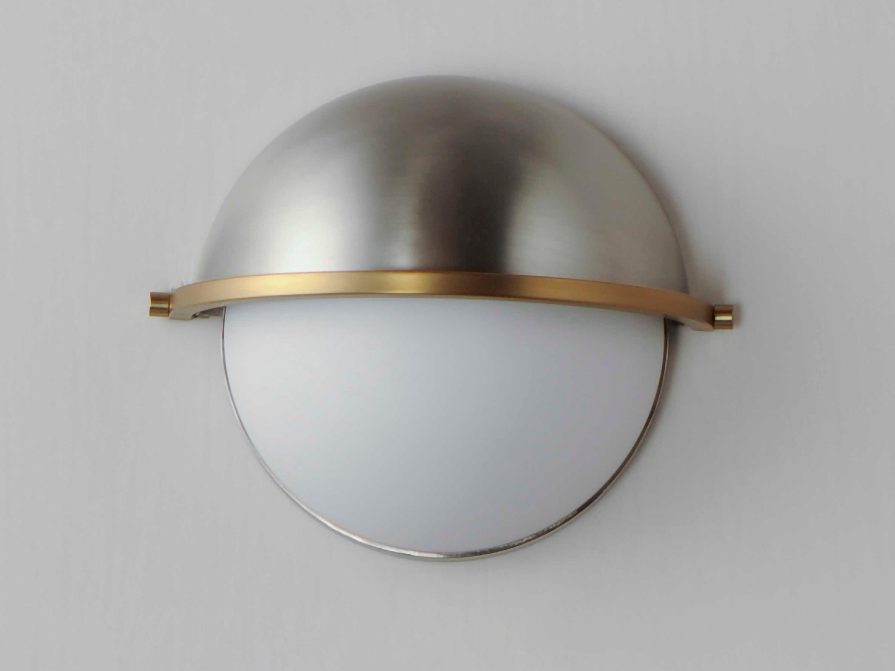 Maxim Lighting Duke 1-Light Satin Nickel Brass Glass Wall Sconce