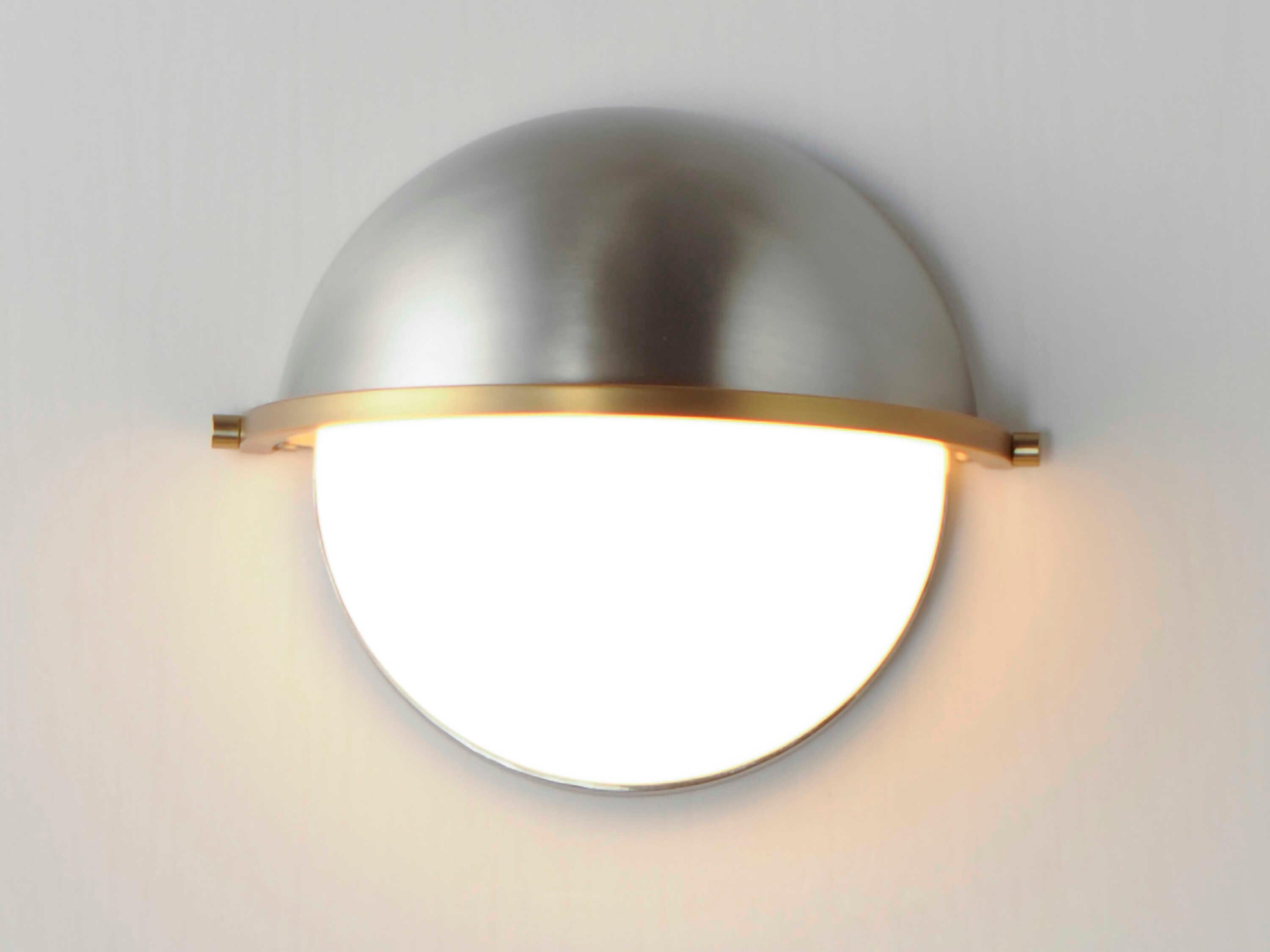 Maxim Lighting Duke 1-Light Satin Nickel Brass Glass Wall Sconce