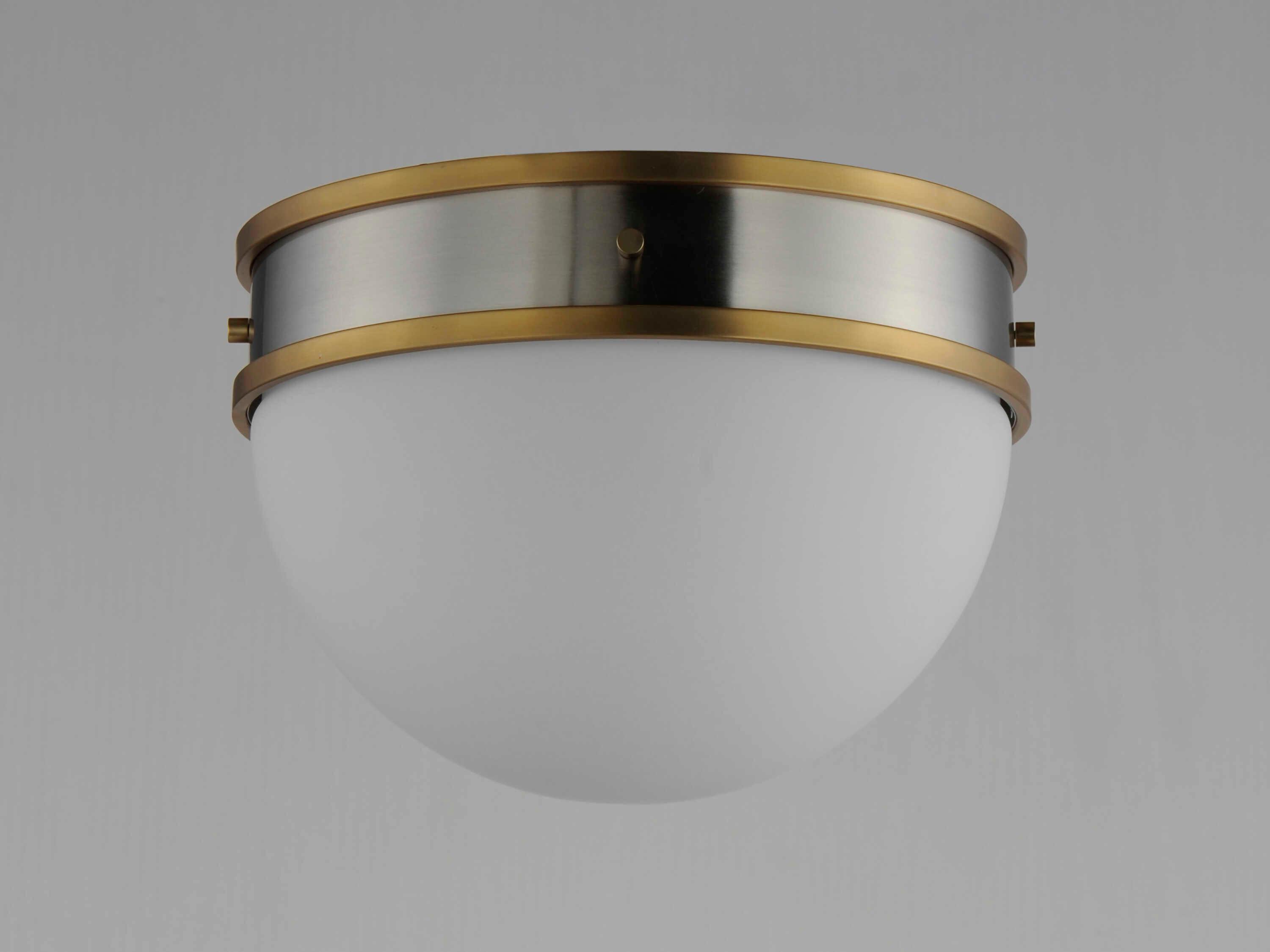 Maxim Lighting Duke 1-Light Satin Nickel Brass Glass Round Flush Mount