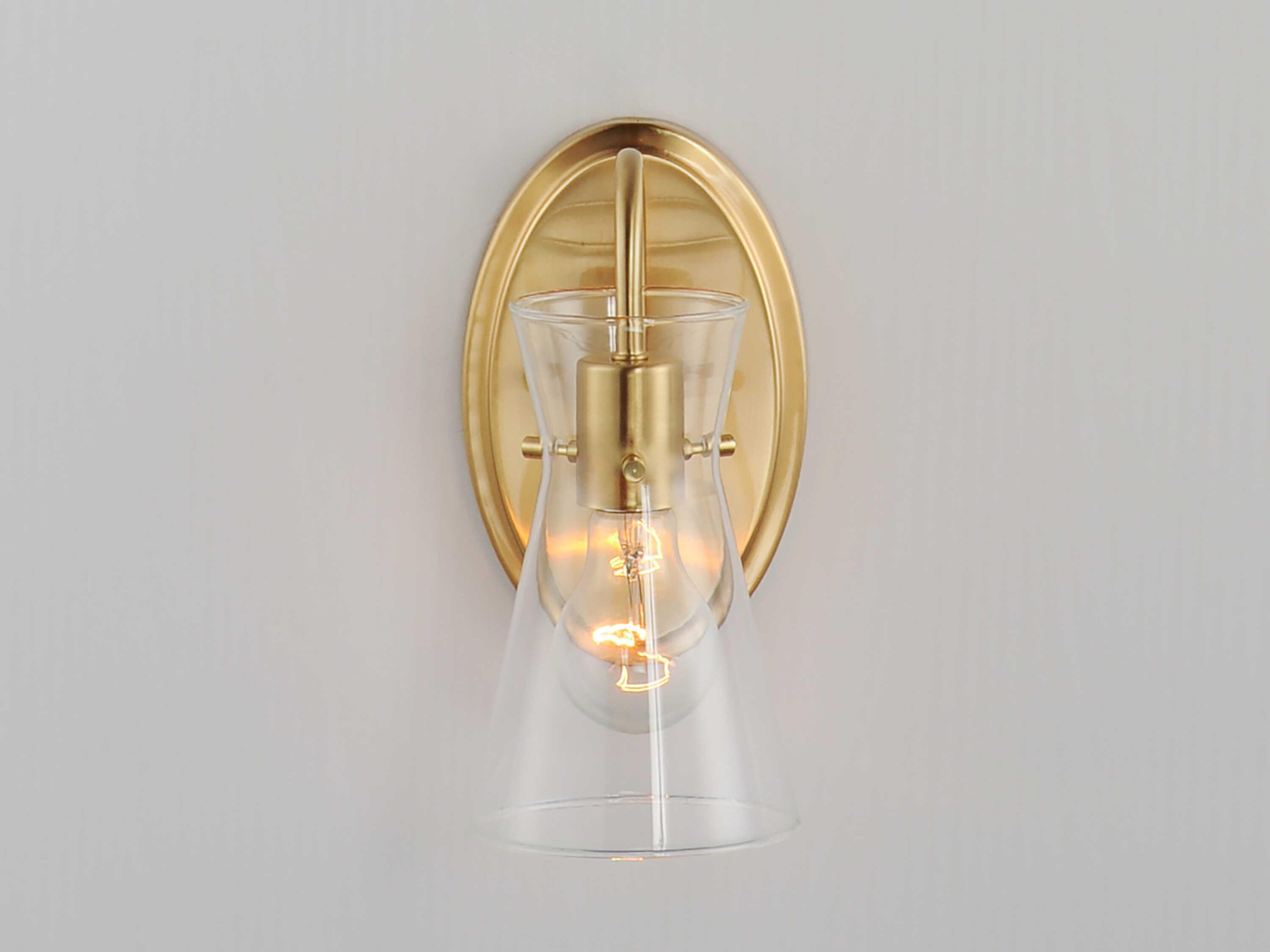 Maxim Lighting Ava 1-Light Natural Aged Brass Gold Wall Sconce