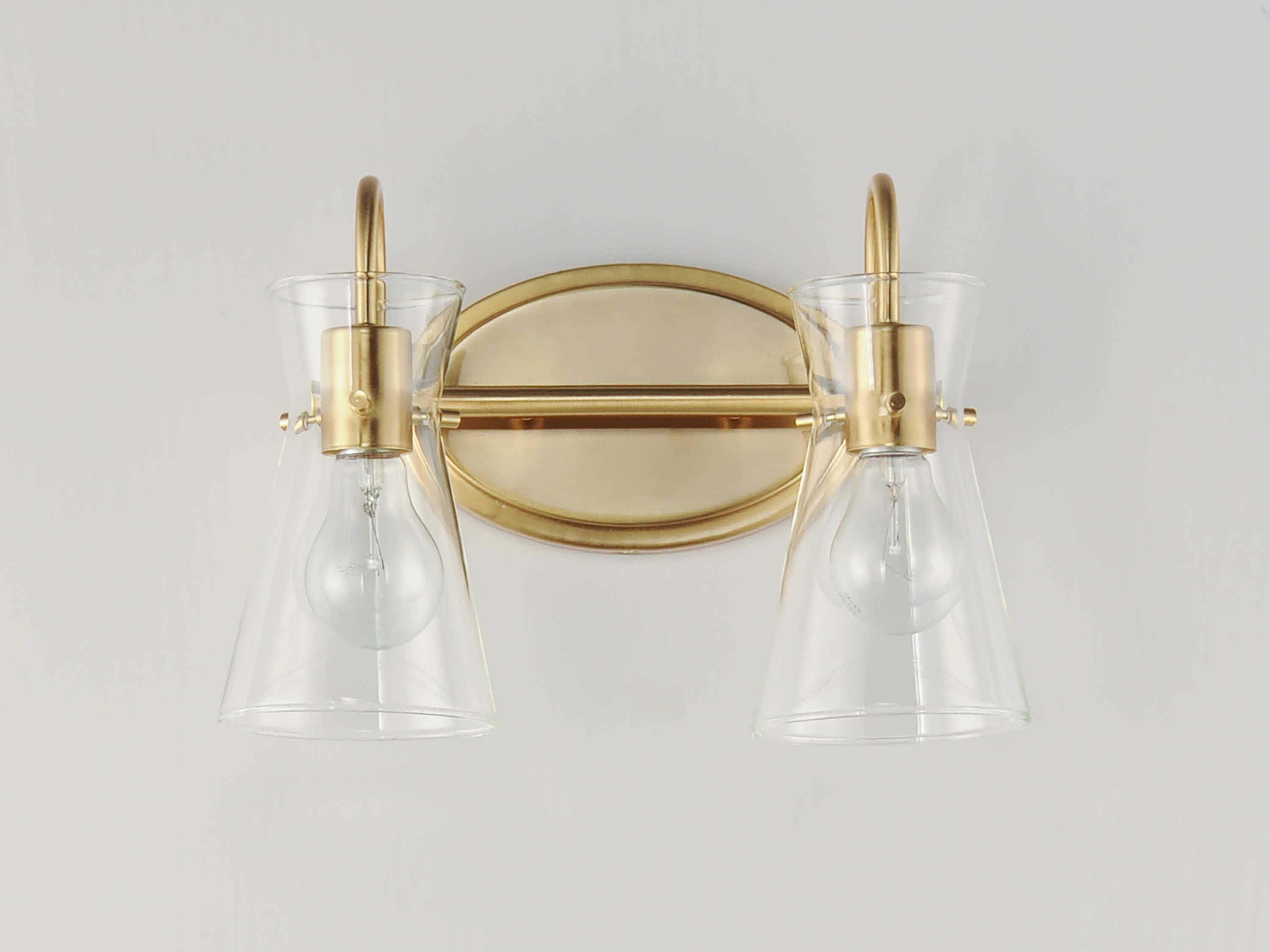 Maxim Lighting Ava 2-Light Natural Aged Brass Gold Vanity Light