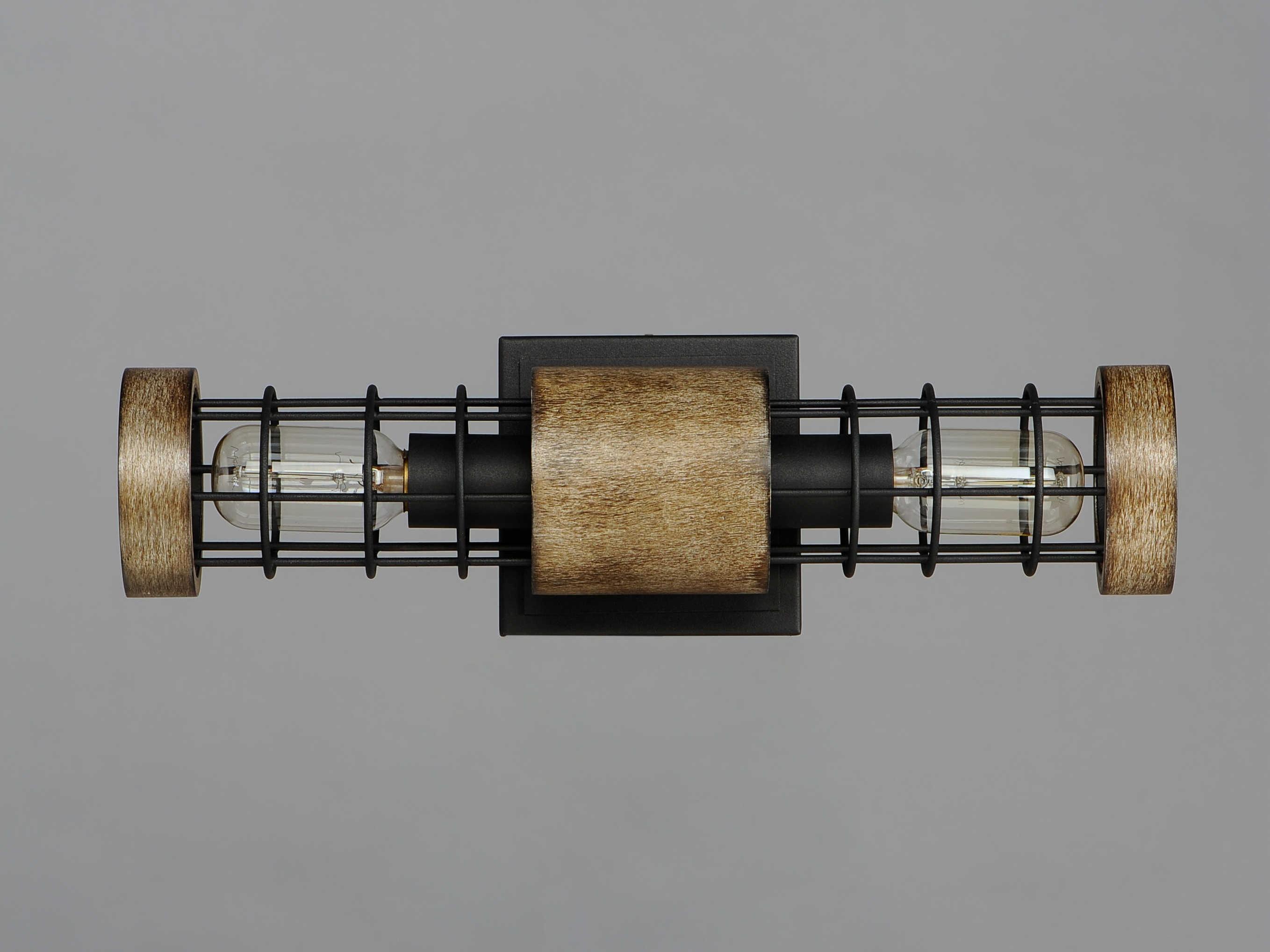 Maxim Lighting Homestead 2-Light Driftwood Black Brown Wall Sconce