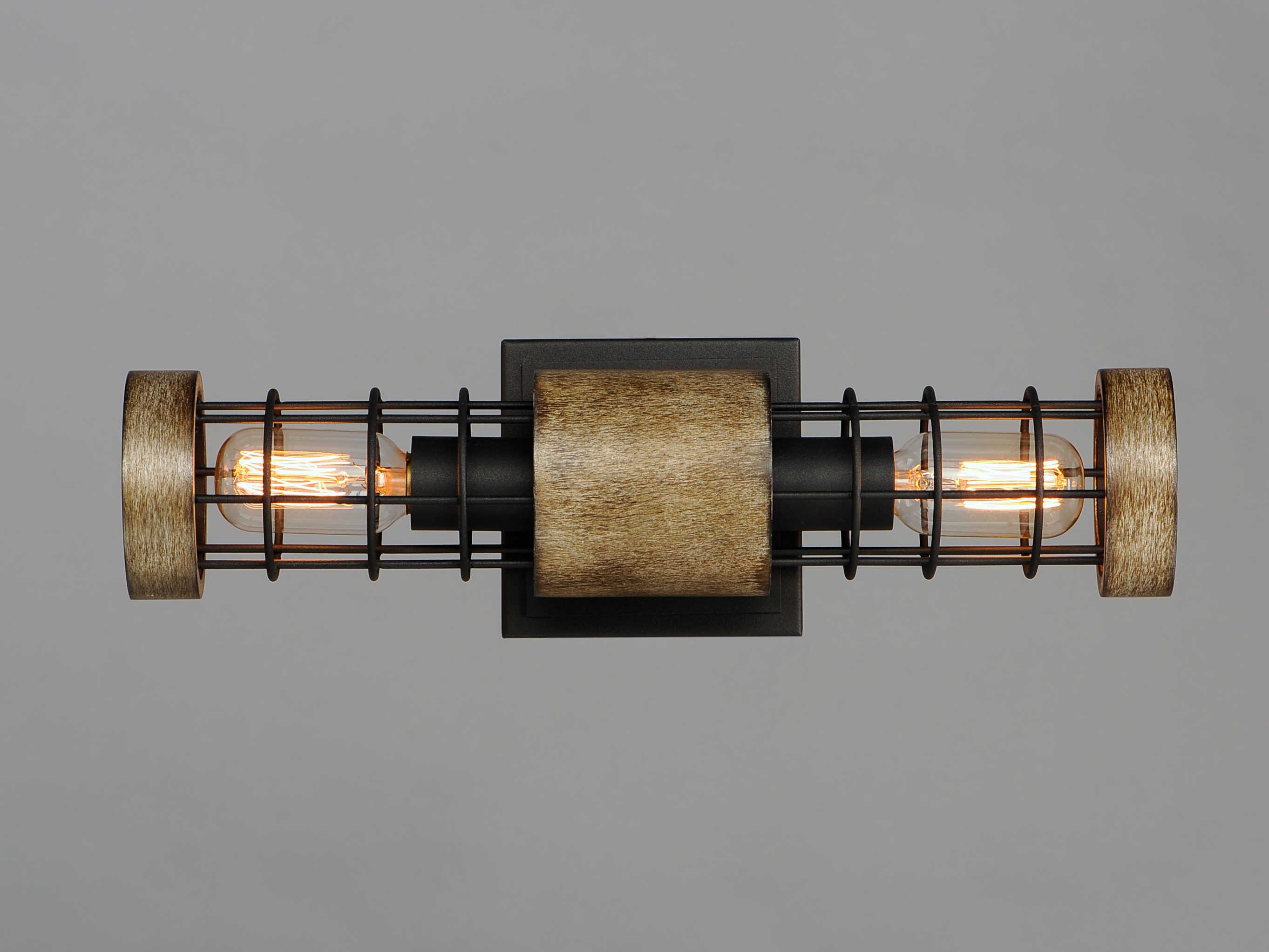 Maxim Lighting Homestead 2-Light Driftwood Black Brown Wall Sconce