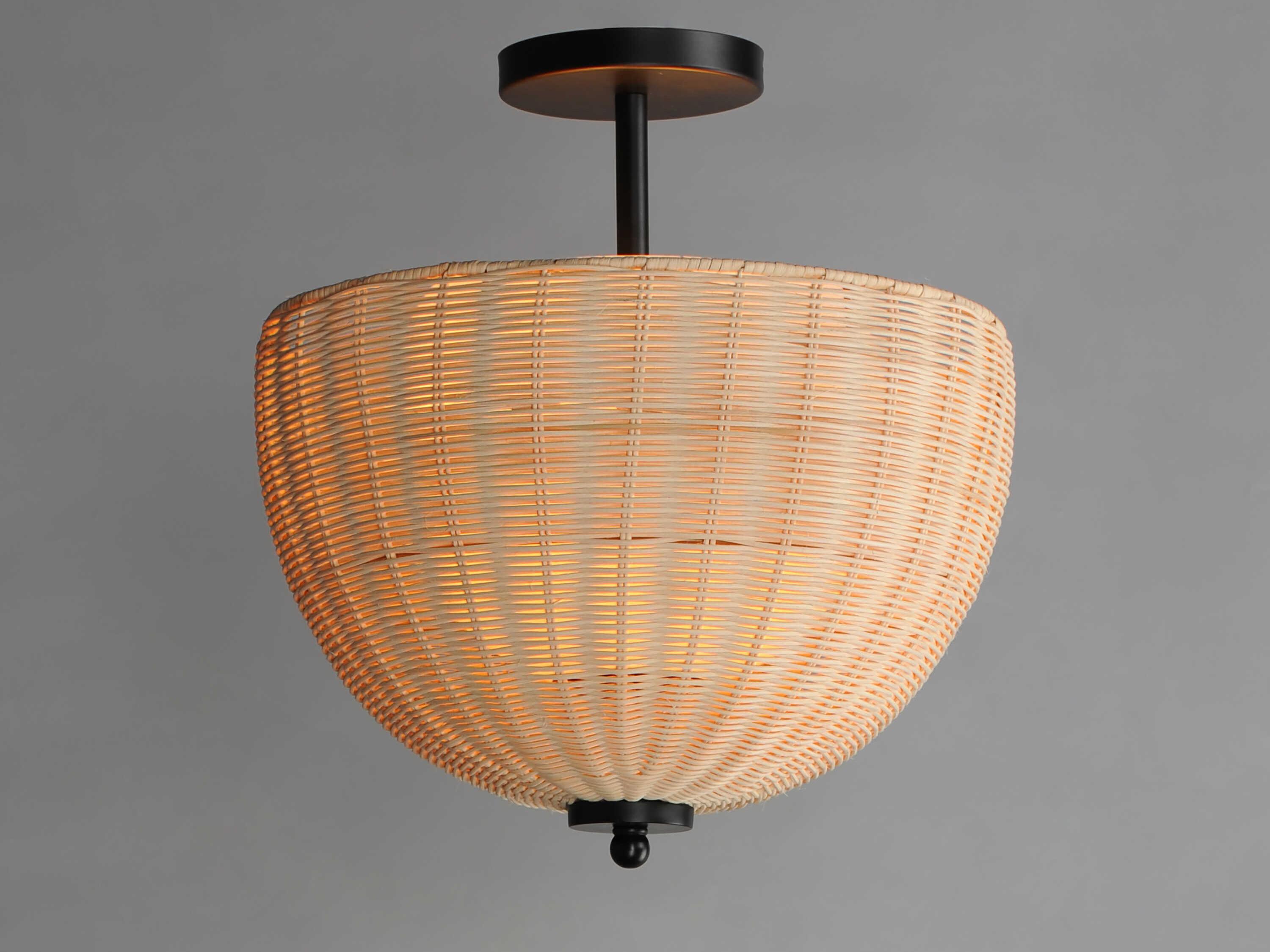 Maxim Lighting Maldives 2-Light Black Bowl Semi Flush Mount