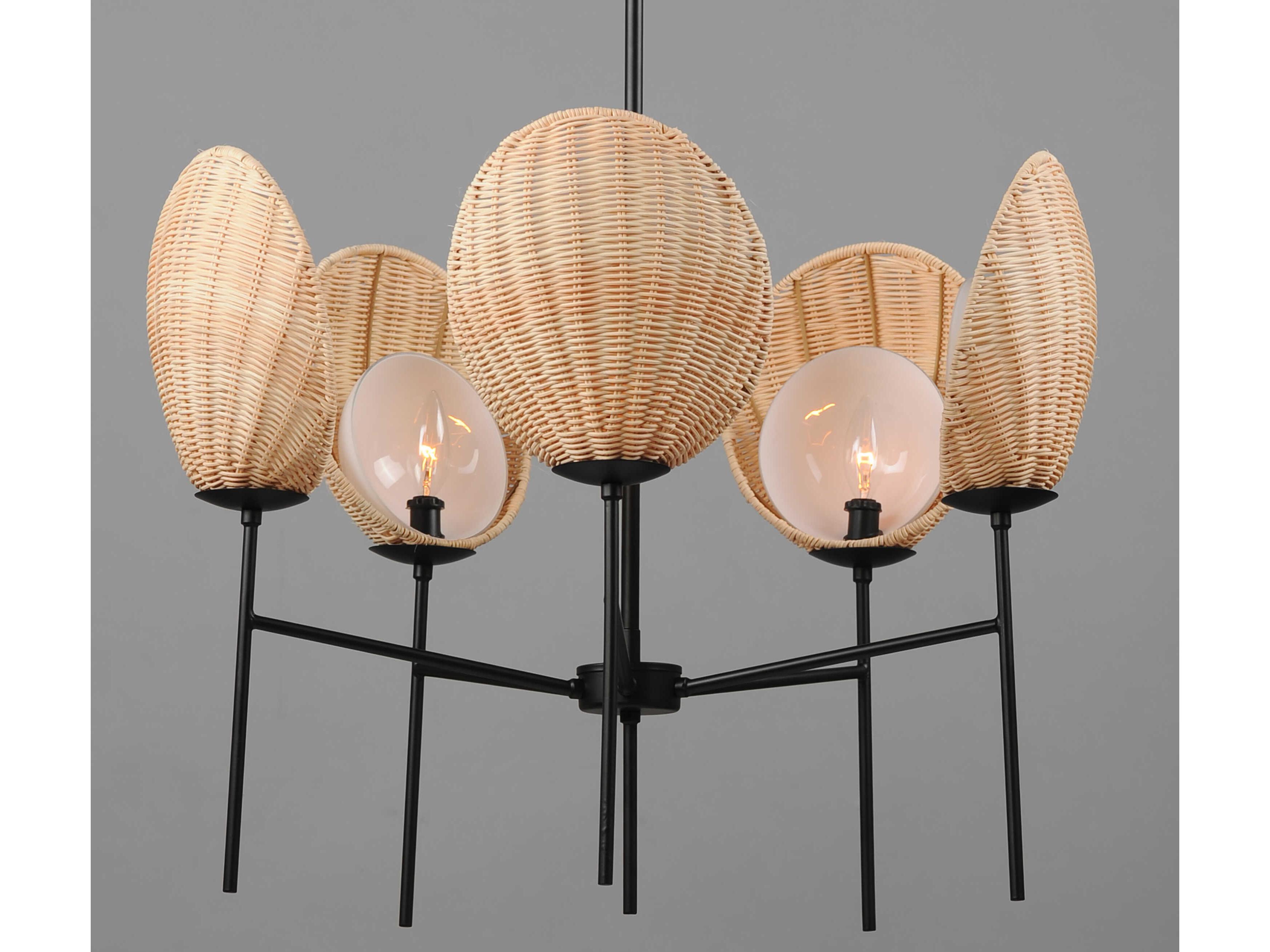 Maxim Lighting Maldives 5-Light Black Candelabra Chandelier