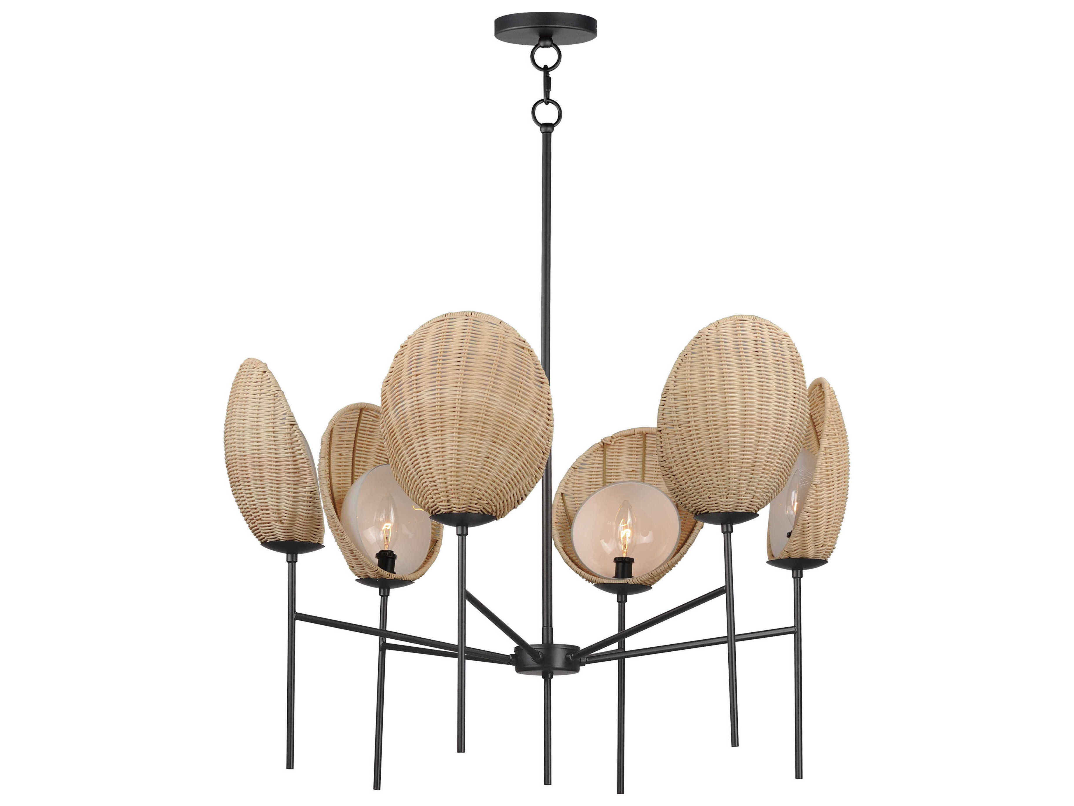 Maxim Lighting Maldives 6-Light Black Candelabra Chandelier