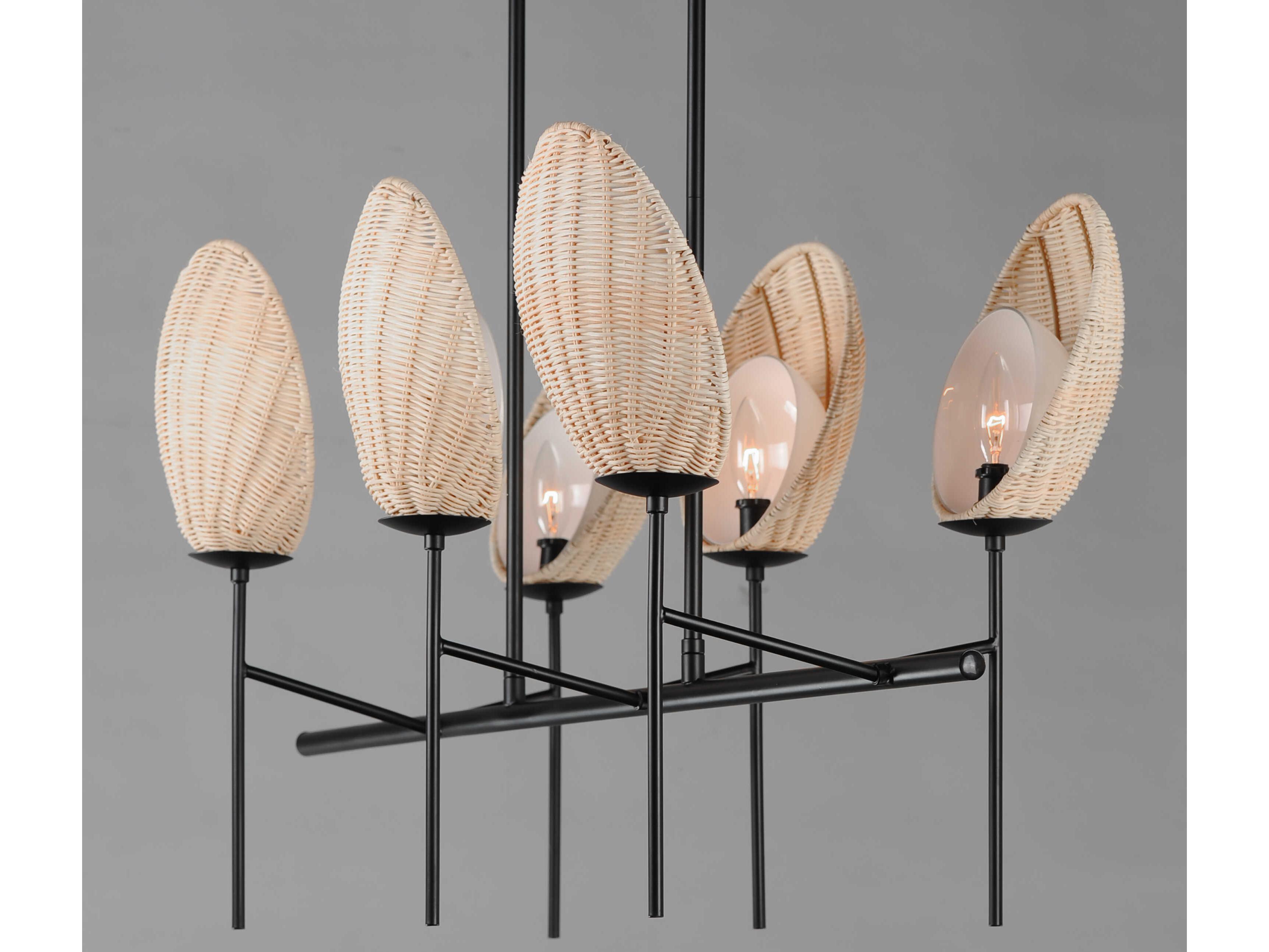 Maxim Lighting Maldives 6-Light Black Island Pendant
