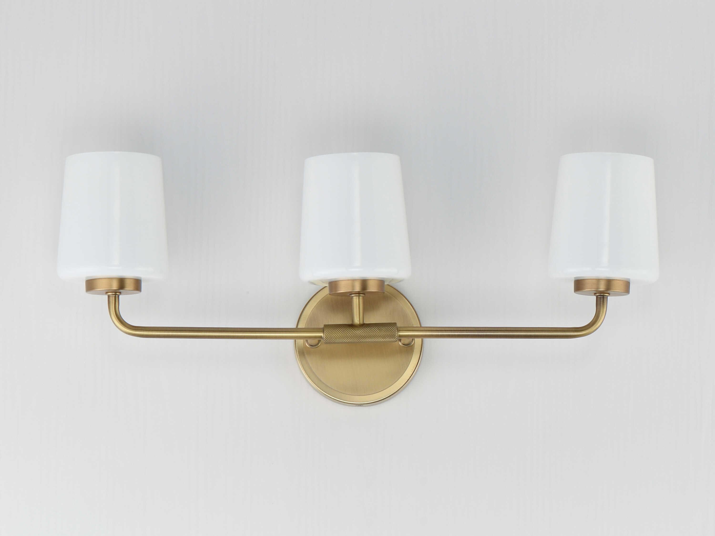 Maxim Lighting Durham 3-Light Natural Aged Brass Vanity Light