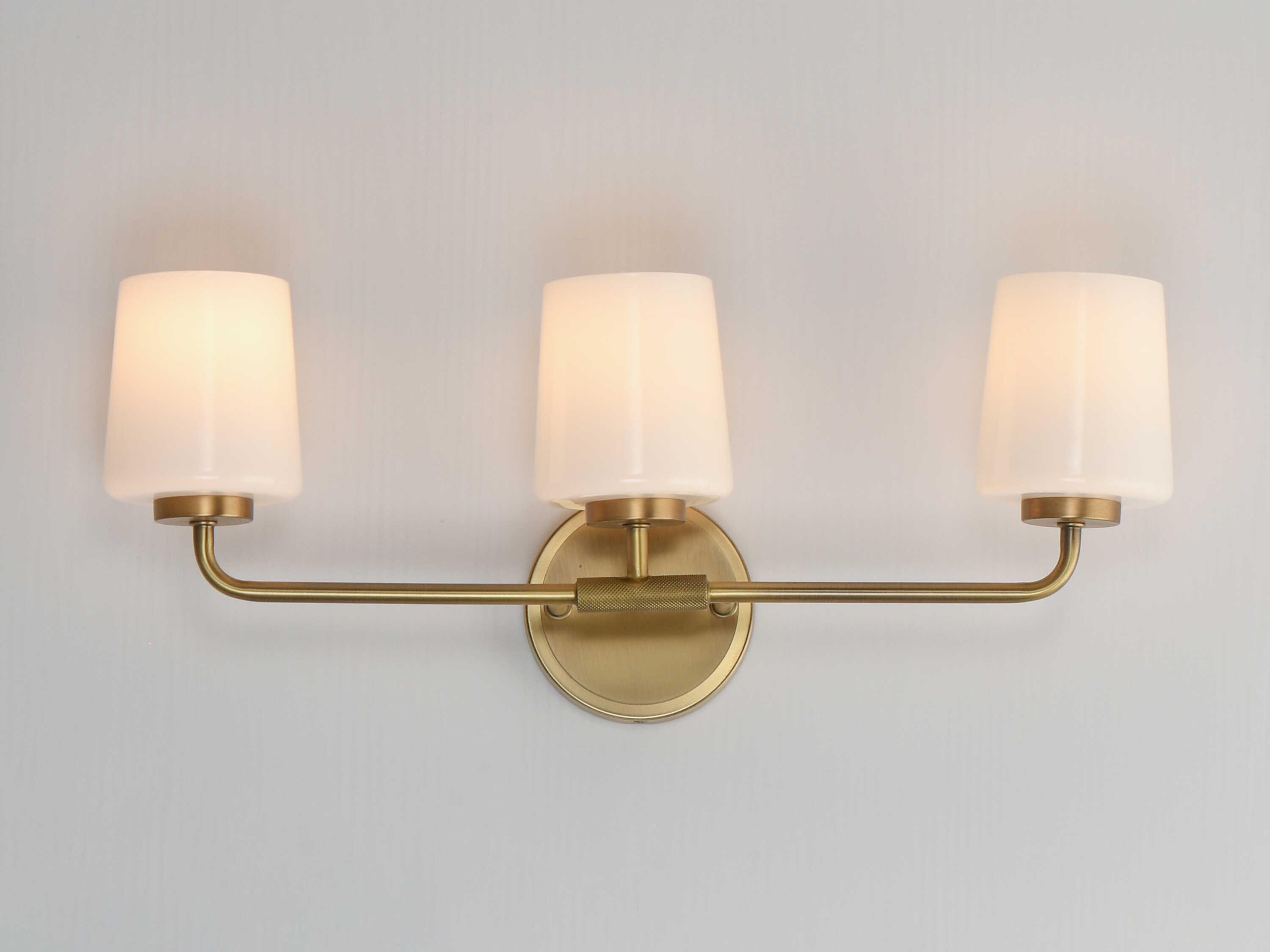 Maxim Lighting Durham 3-Light Natural Aged Brass Vanity Light