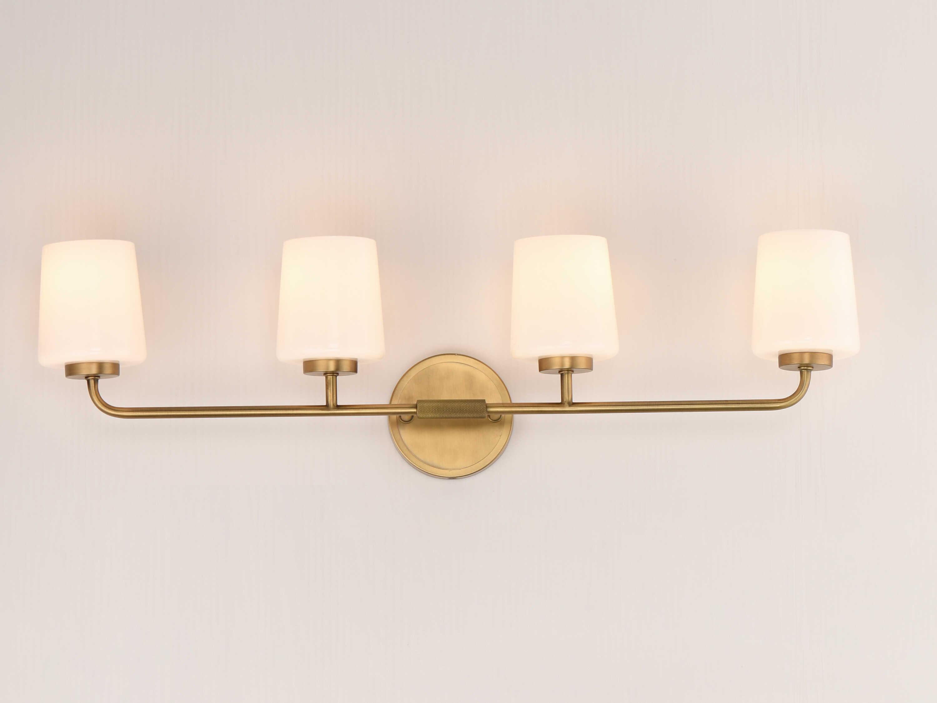 Maxim Lighting Durham 4-Light Natural Aged Brass Vanity Light