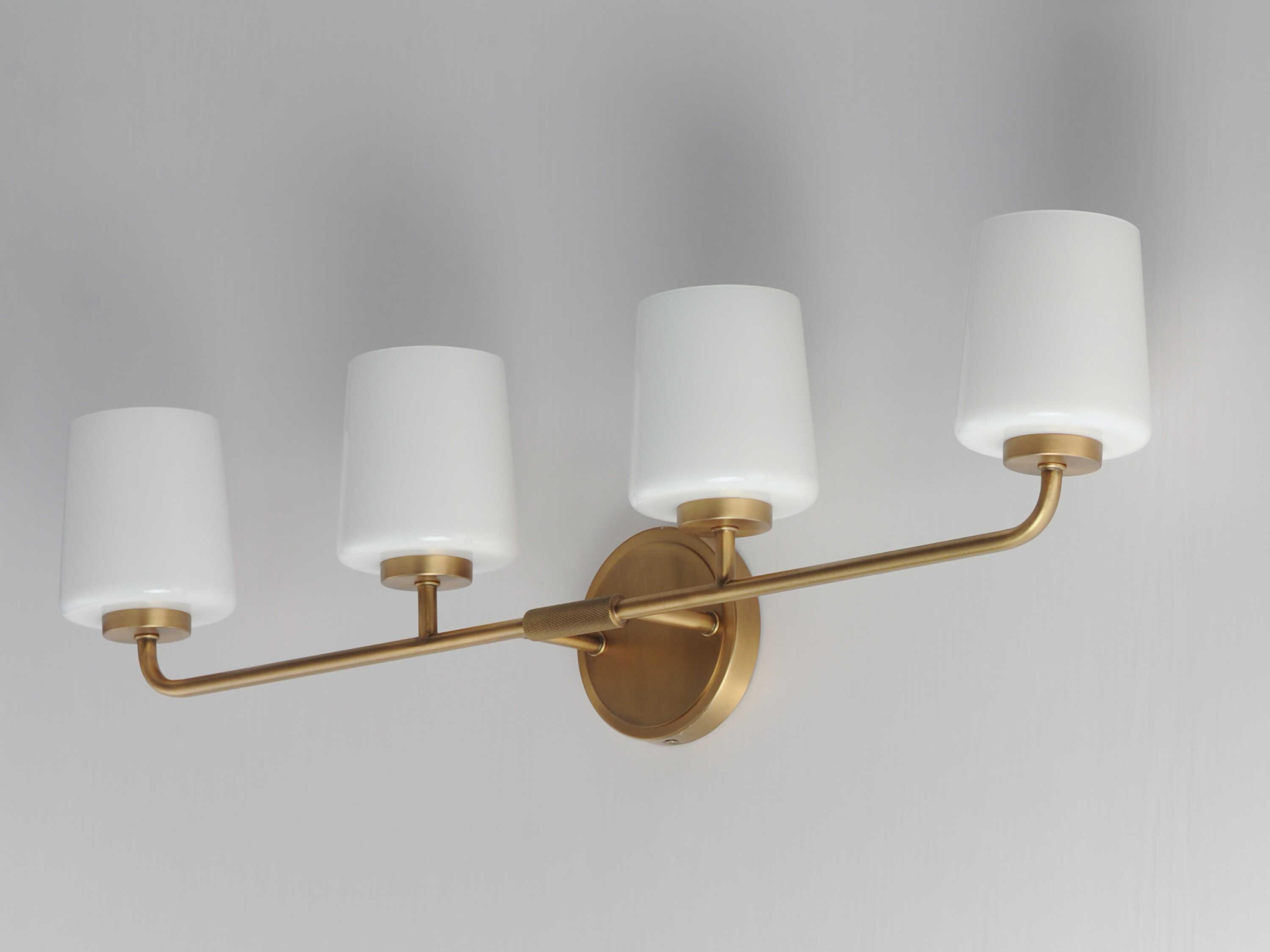 Maxim Lighting Durham 4-Light Natural Aged Brass Vanity Light