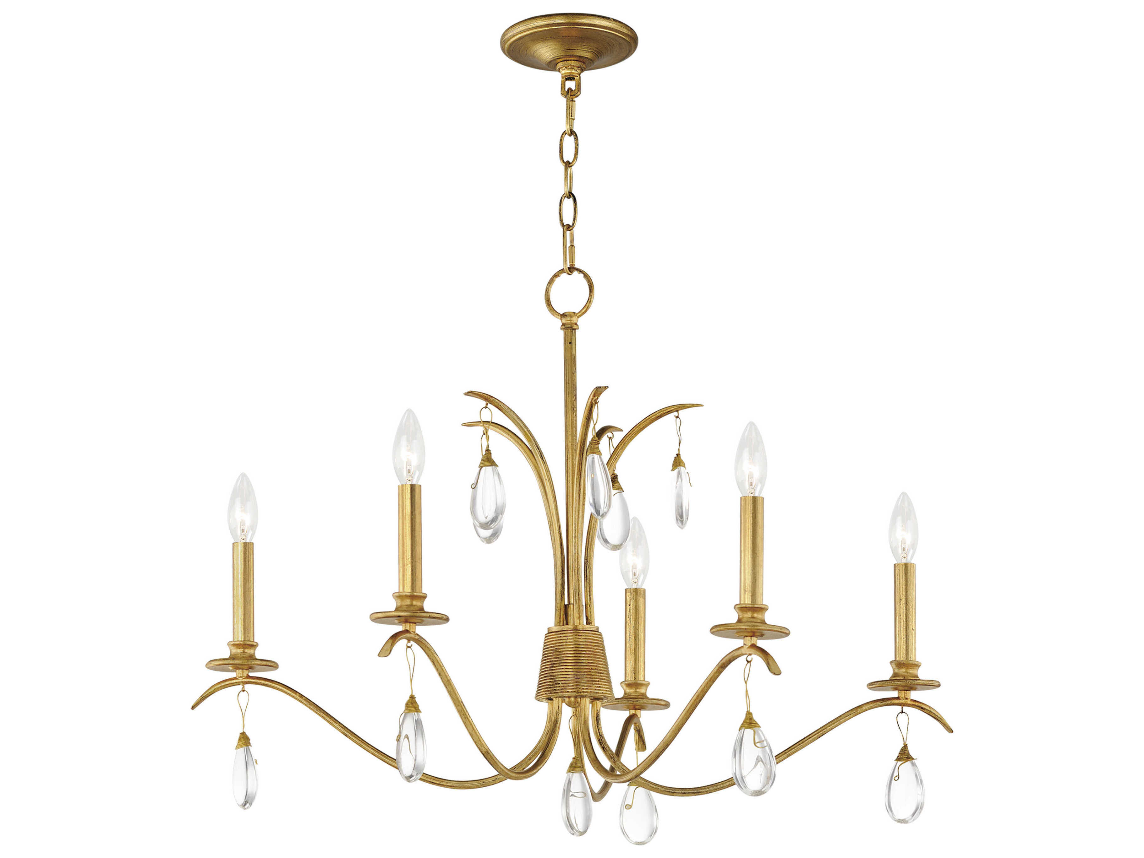 Maxim Lighting Eden 5-Light Charcoal Gold Leaf Candelabra Chandelier
