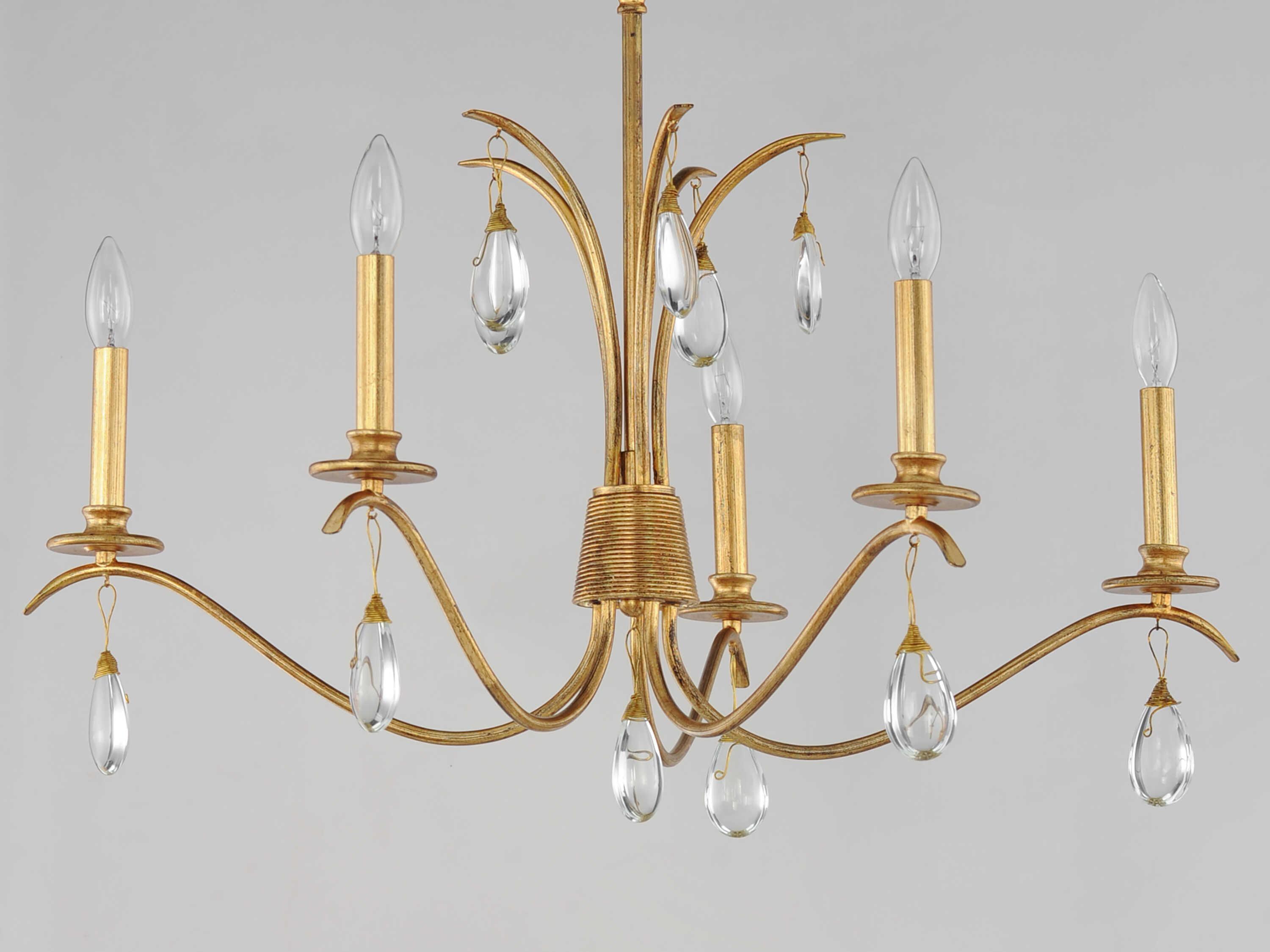 Maxim Lighting Eden 5-Light Charcoal Gold Leaf Candelabra Chandelier