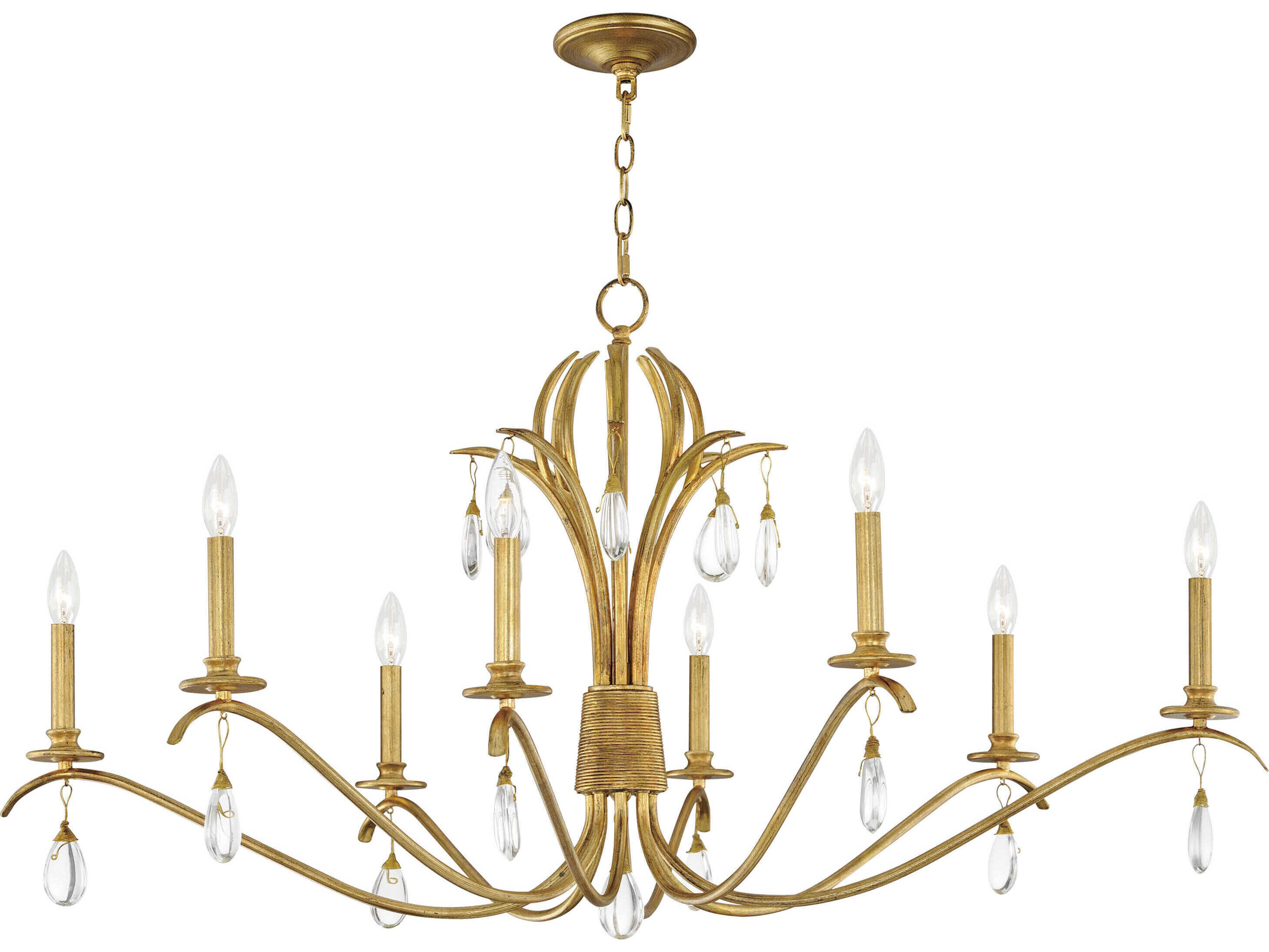 Maxim Lighting Eden 8-Light Charcoal Gold Leaf Candelabra Chandelier