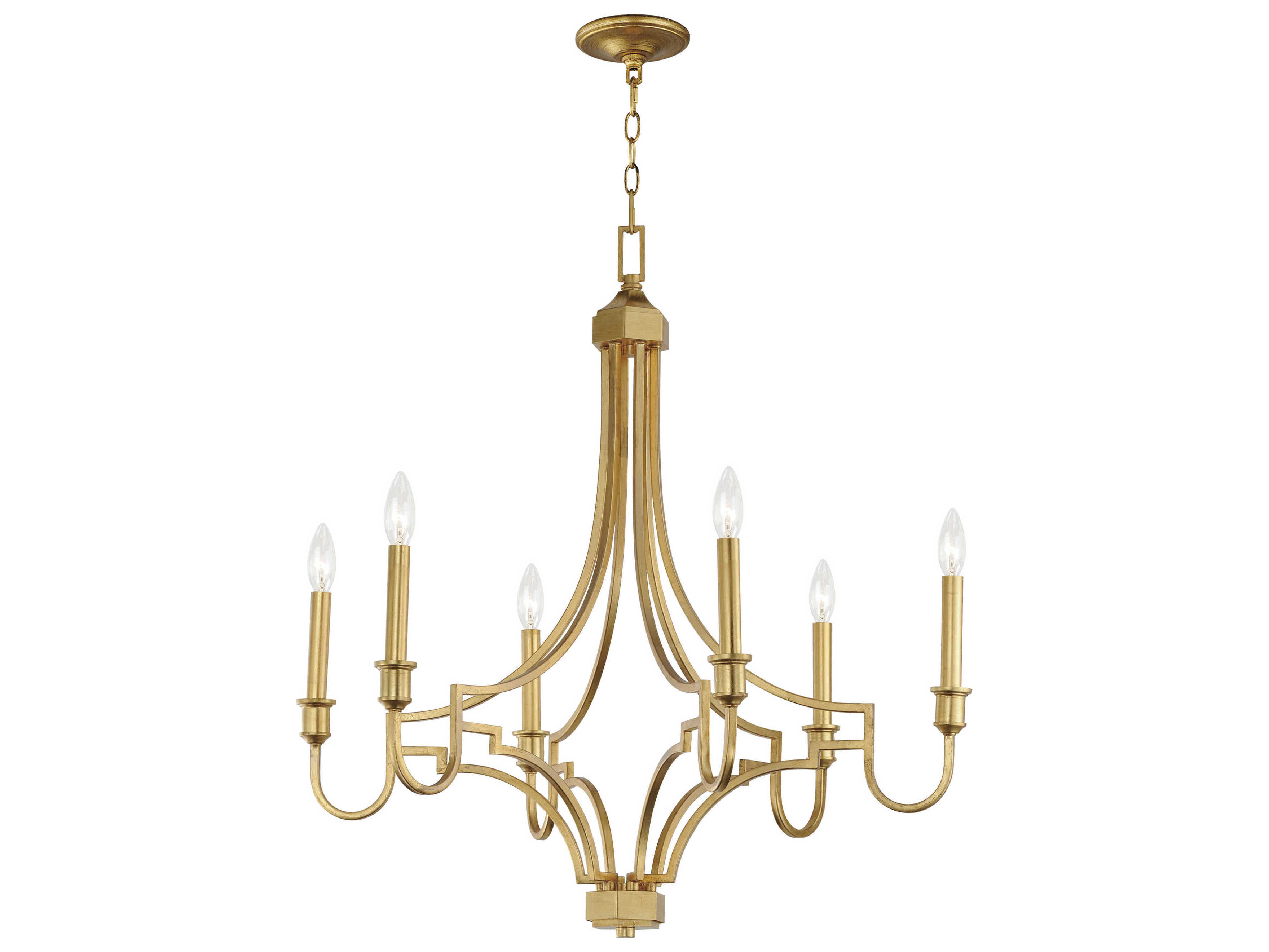 Maxim Lighting Normandy 6-Light Gold Leaf Candelabra Chandelier