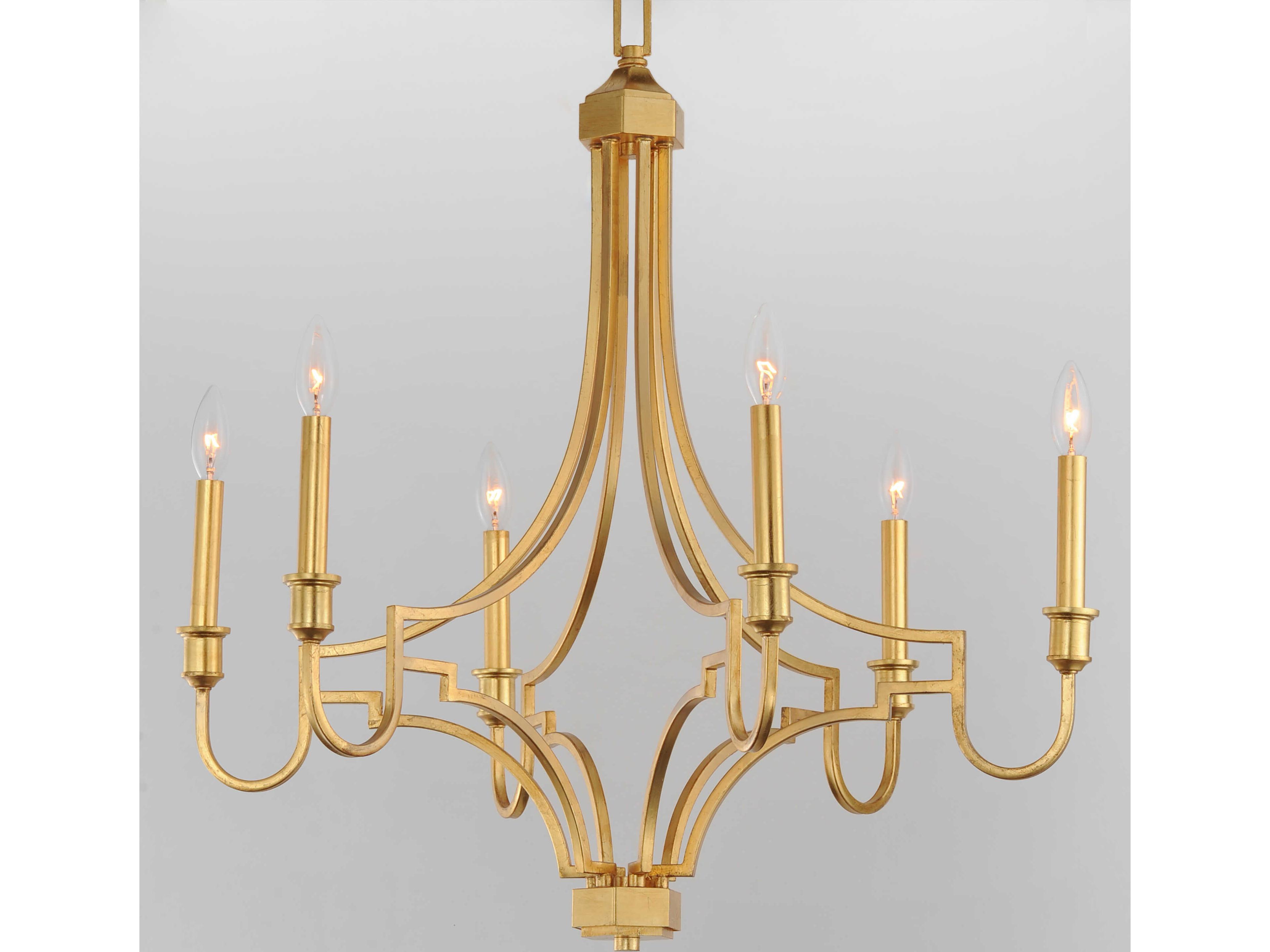 Maxim Lighting Normandy 6-Light Gold Leaf Candelabra Chandelier