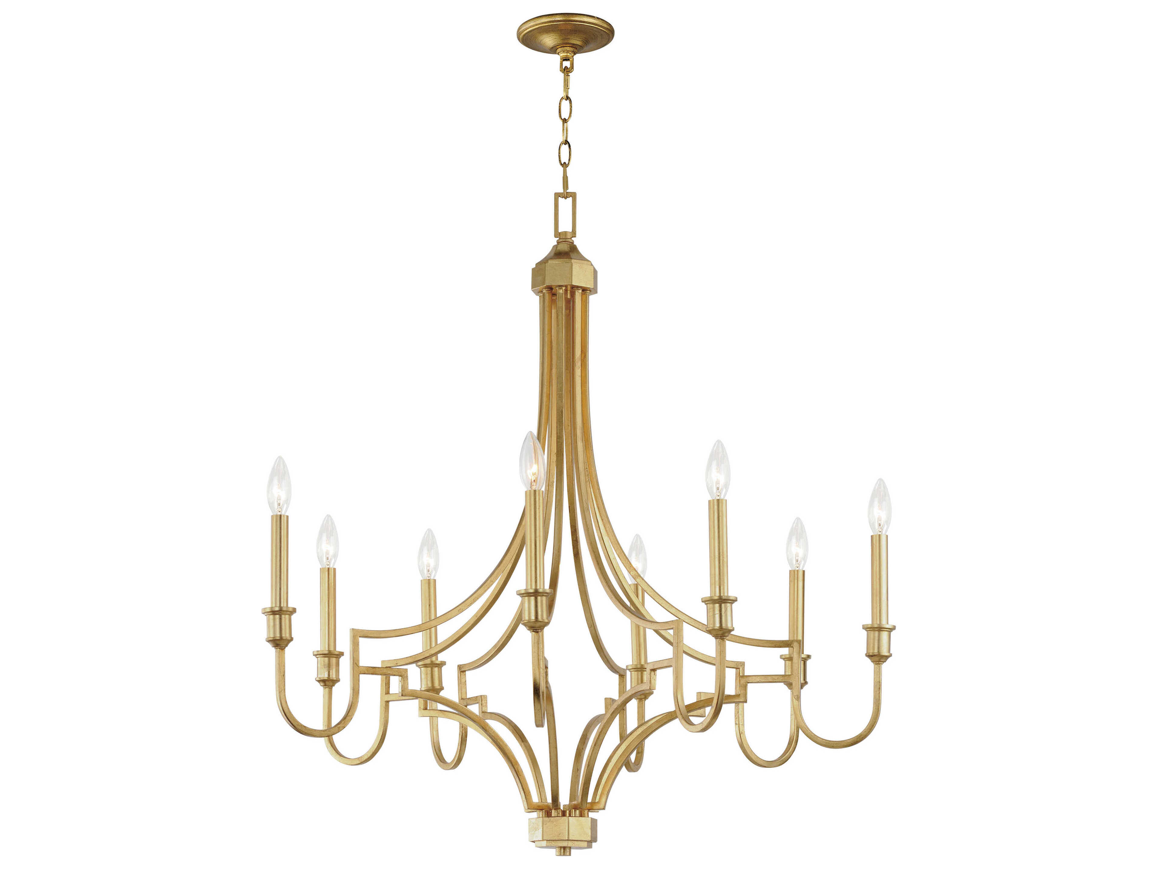 Maxim Lighting Normandy 8-Light Gold Leaf Candelabra Chandelier