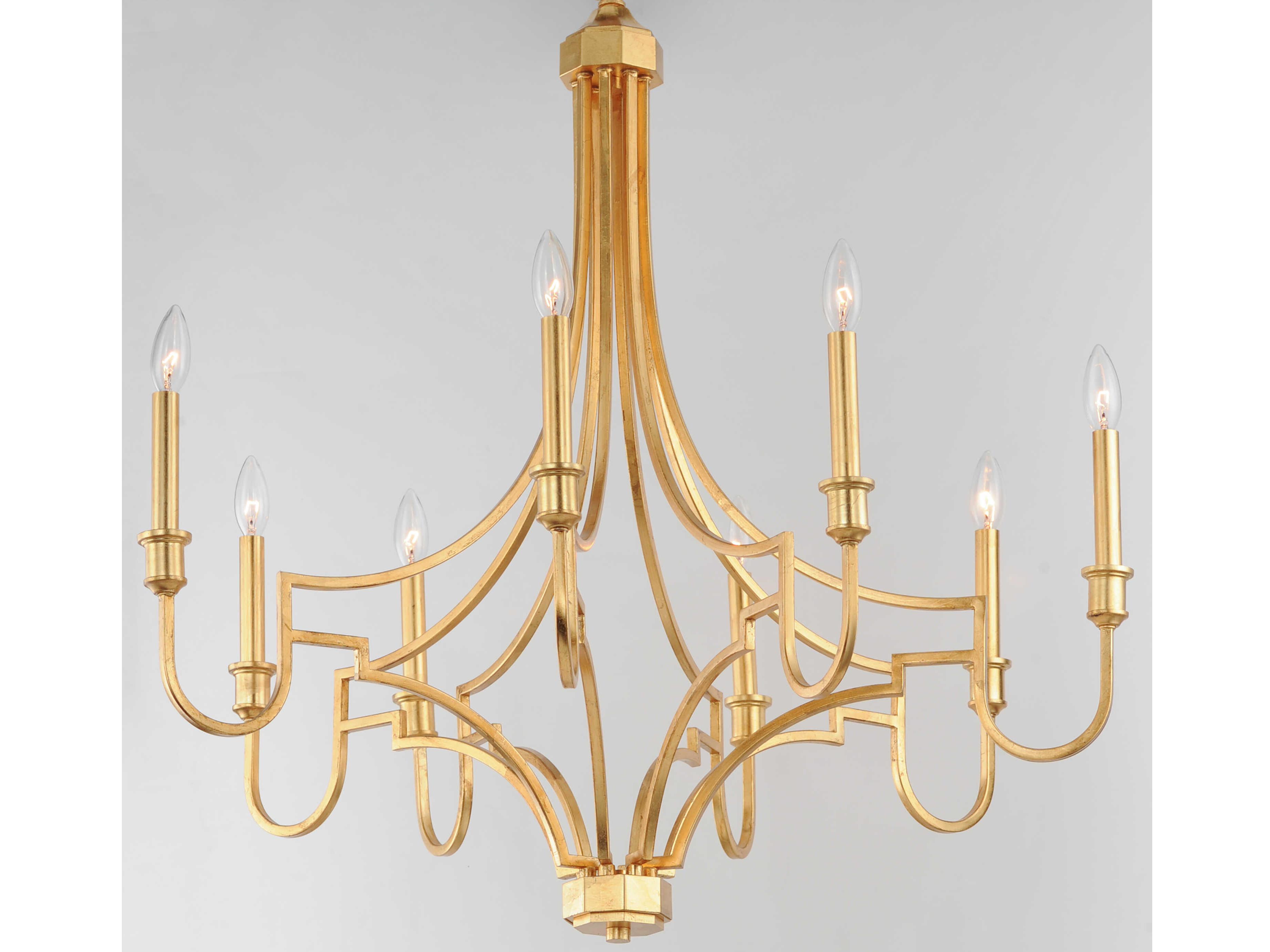 Maxim Lighting Normandy 8-Light Gold Leaf Candelabra Chandelier