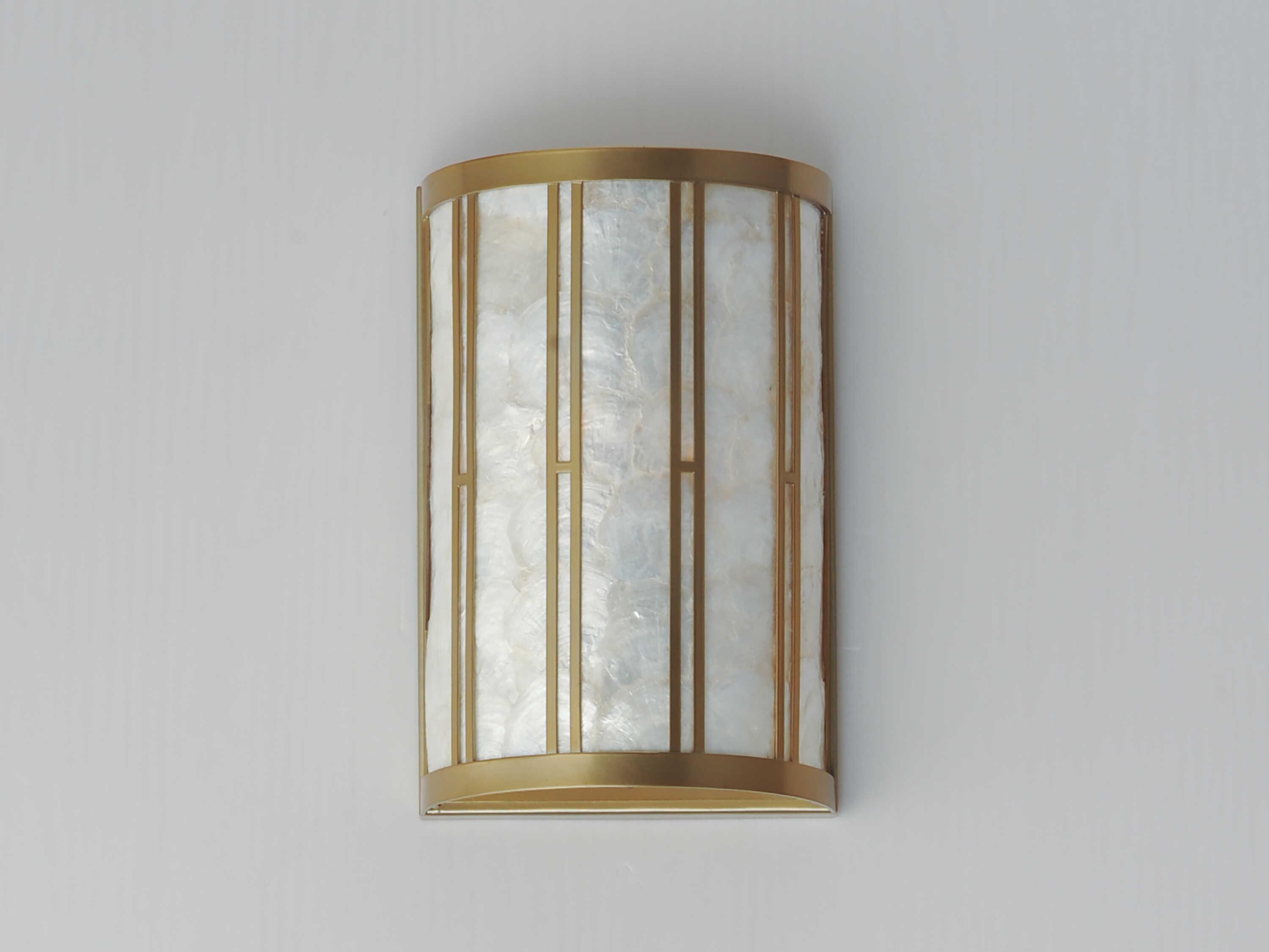 Maxim Lighting Miramar 1-Light Capiz Natural Aged Brass Wall Sconce